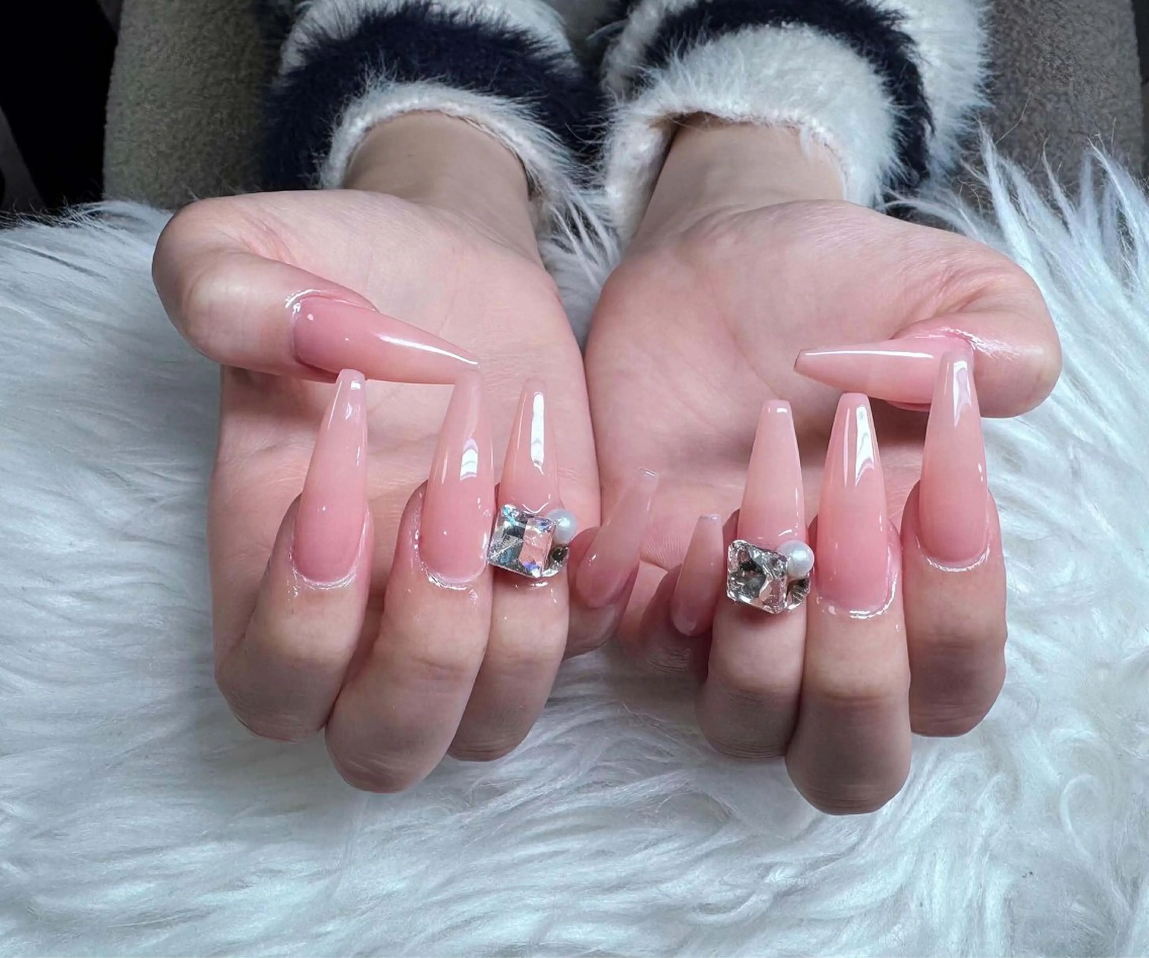 ネイル フットネイル フレンチネイル グラデーション 韓国ネイル ロングネイル ハンドネイル Hani Nail Salonのネイルデザイン