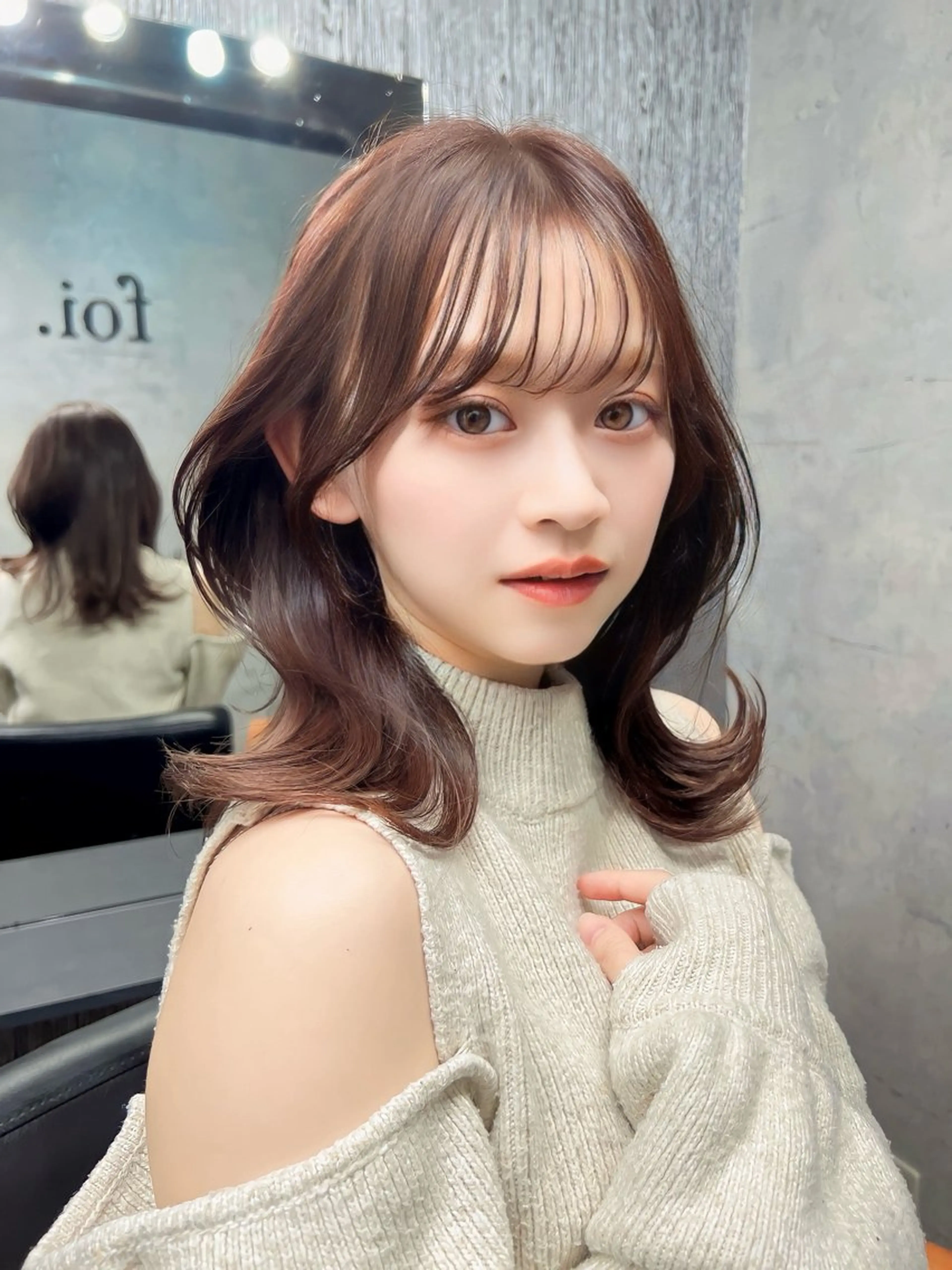 ミディアム カラー ヘアアレンジ 韓国レイヤー/ 顔周り💕田中将吾のヘアスタイル