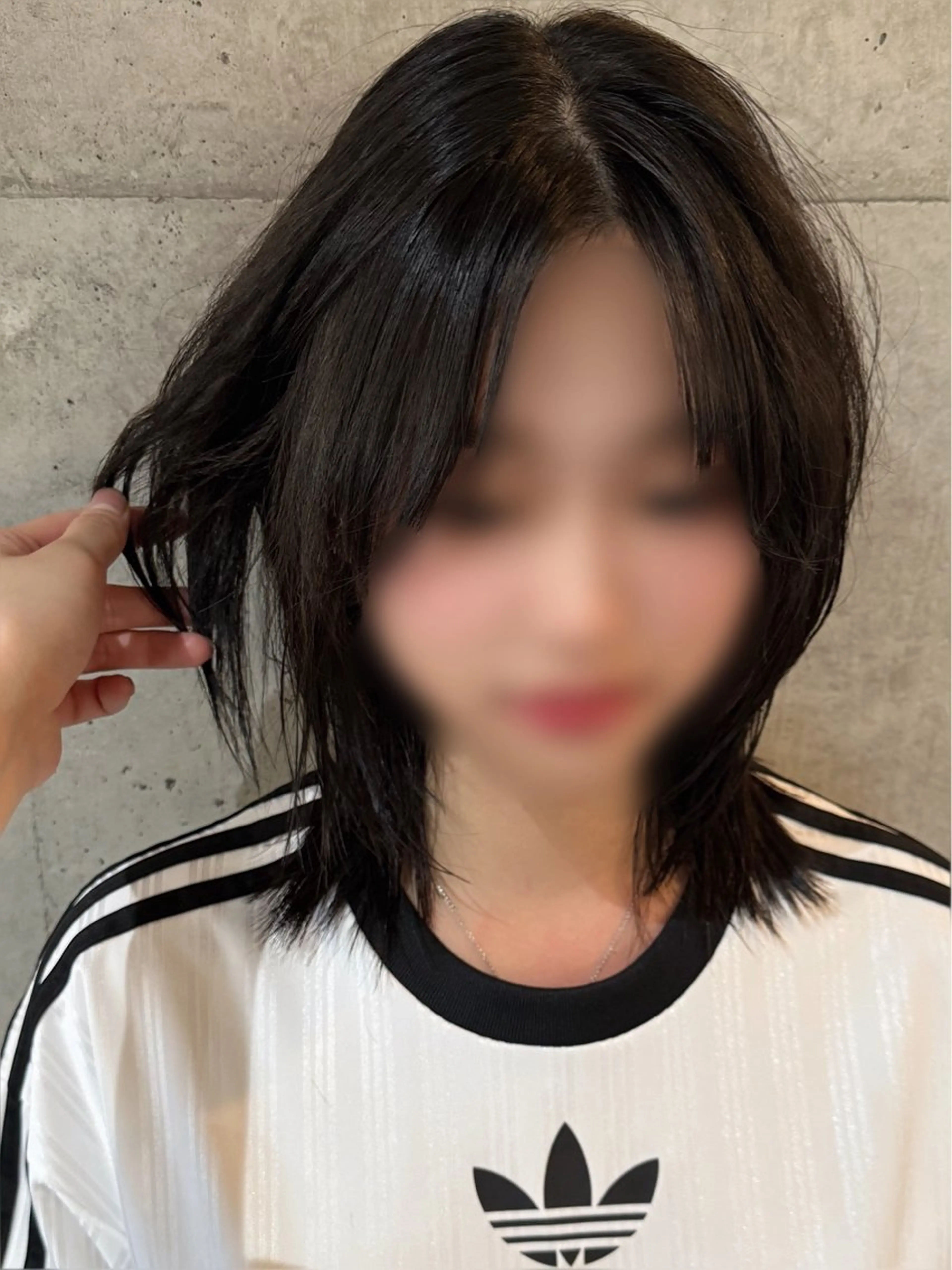 ミディアム レイヤーカット カット 韓国リアルハッシュ レイヤーカットのヘアスタイル