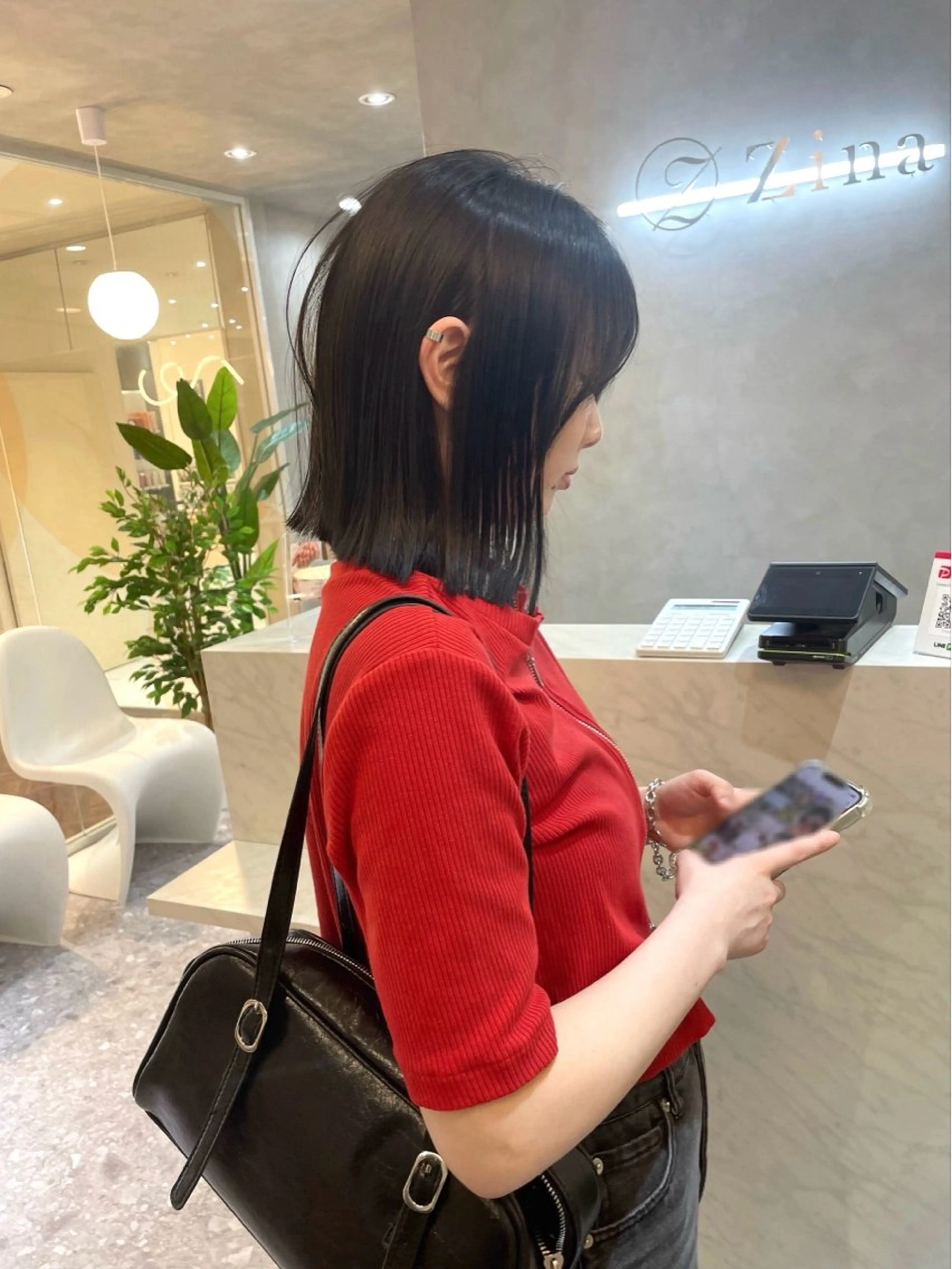 ミディアム カラー 似合わせカット カット トリートメント ボブ/透明感カラー/ 赤み消し/miyaのヘアスタイル