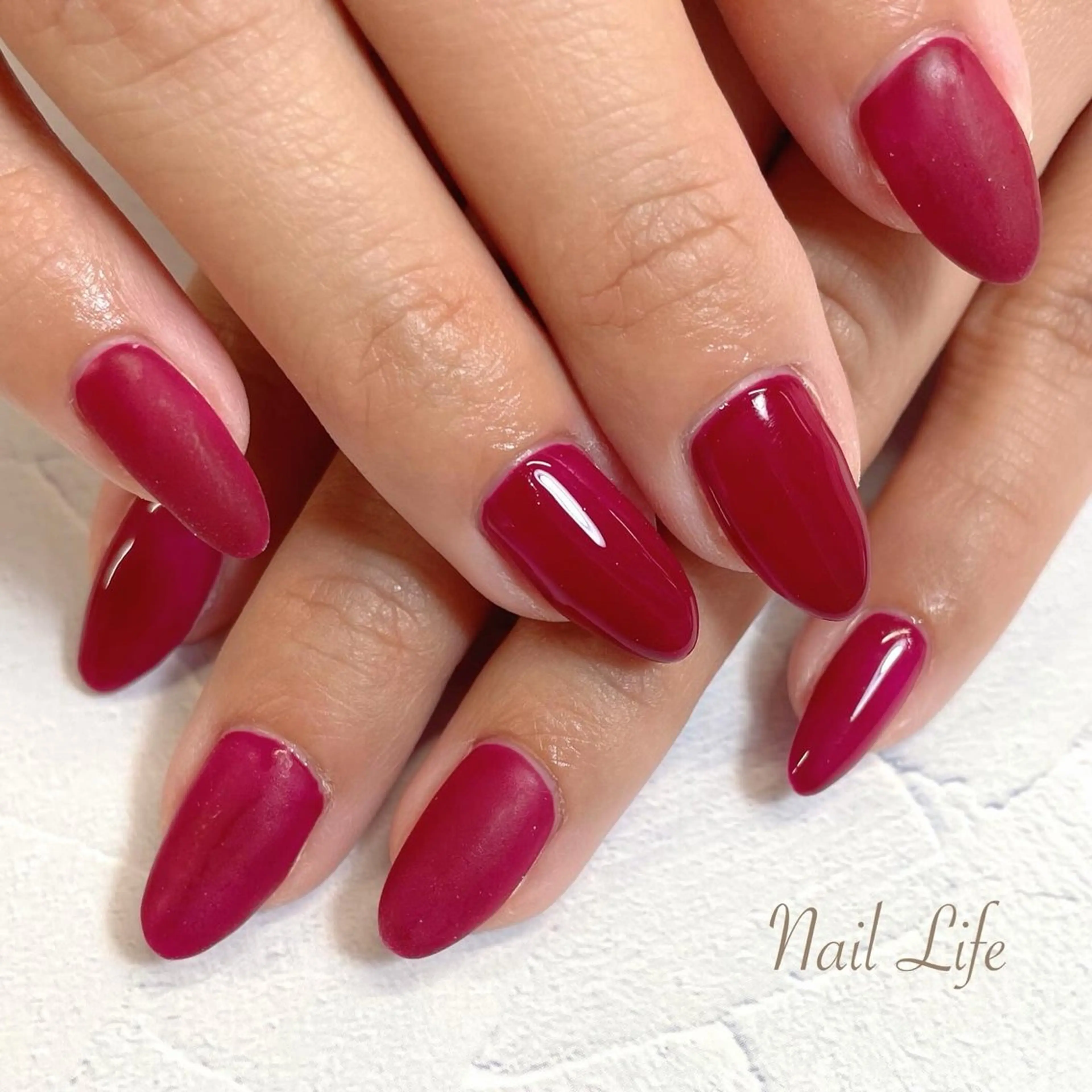 ネイル ボルドー マットネイル 大嶋 めぐみのネイルデザイン