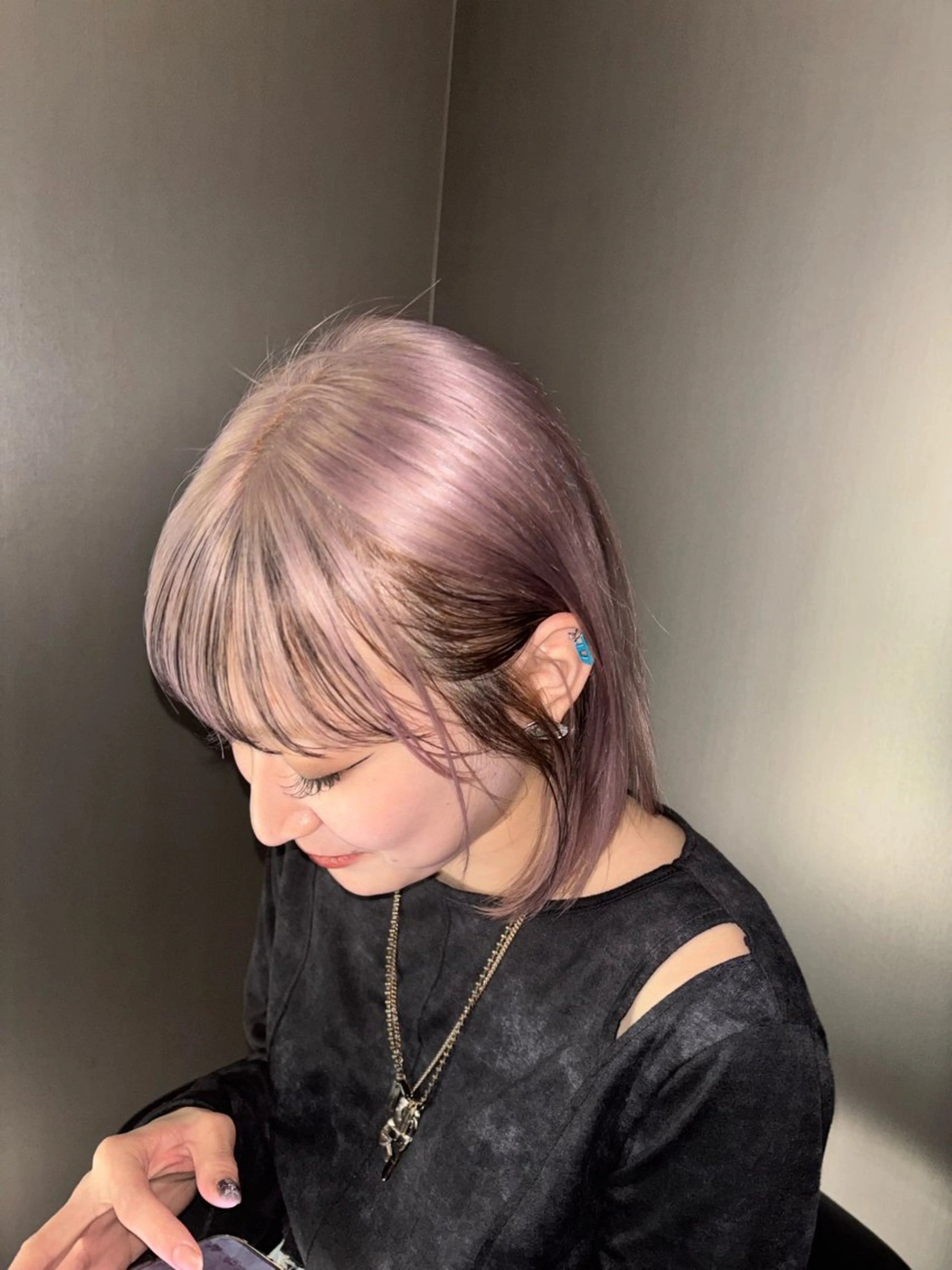 ミディアム カラー ヘアカラー トリートメント KIRYU SARAのヘアスタイル