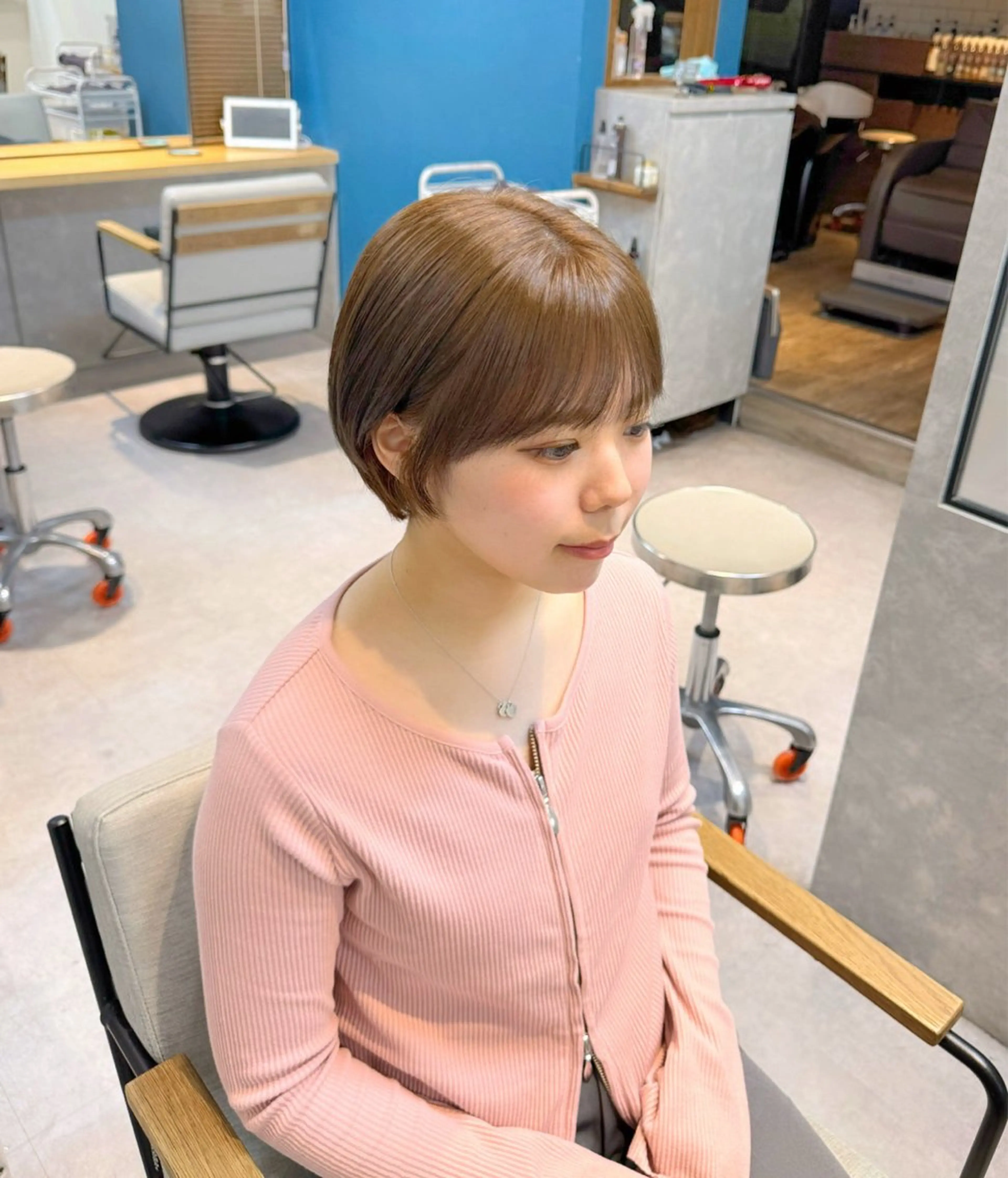 ショート カラー ブリーチ ブラウンカラー ダブルカラー ブリーチなしカラー ヘアカラー トリートメント 似合わせ/ブリーチ/ 透明感/sanamiのヘアスタイル