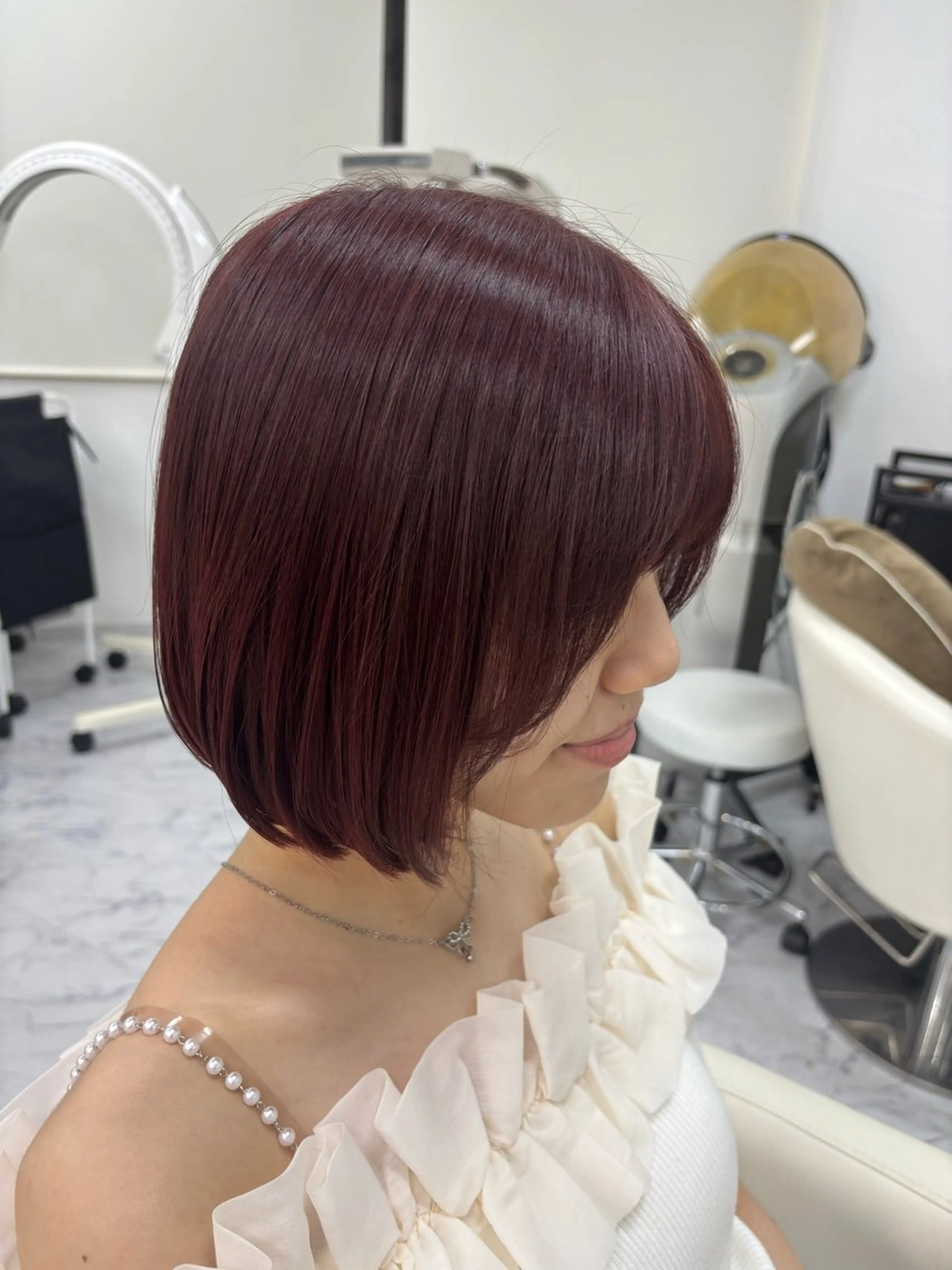 ミディアム カラー ブラウンカラー ピンクカラー ピンクブラウン ボブ Esquisse est ミライのヘアスタイル