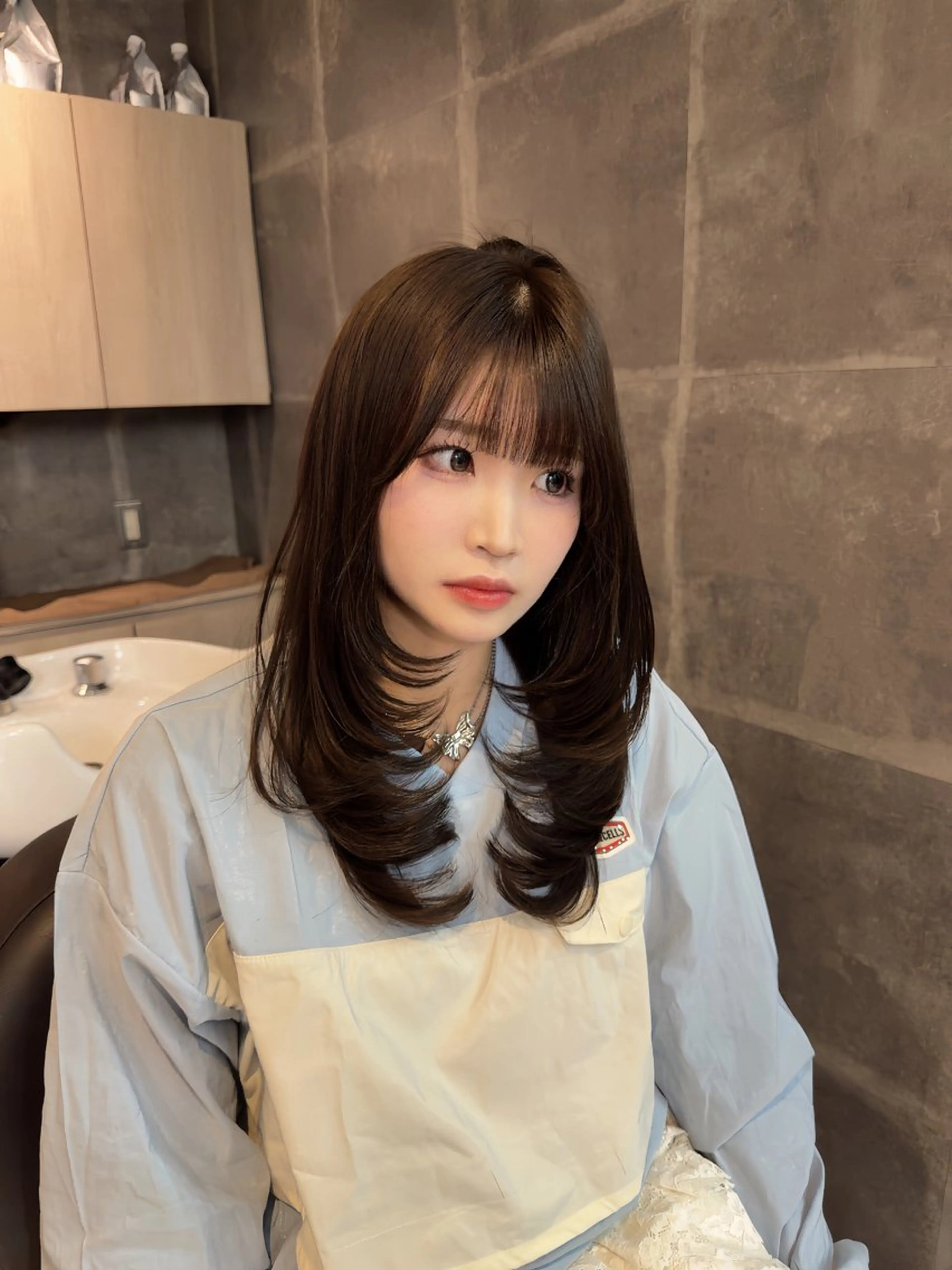 ミディアム ヘアカラー 渡邊 理央のヘアスタイル