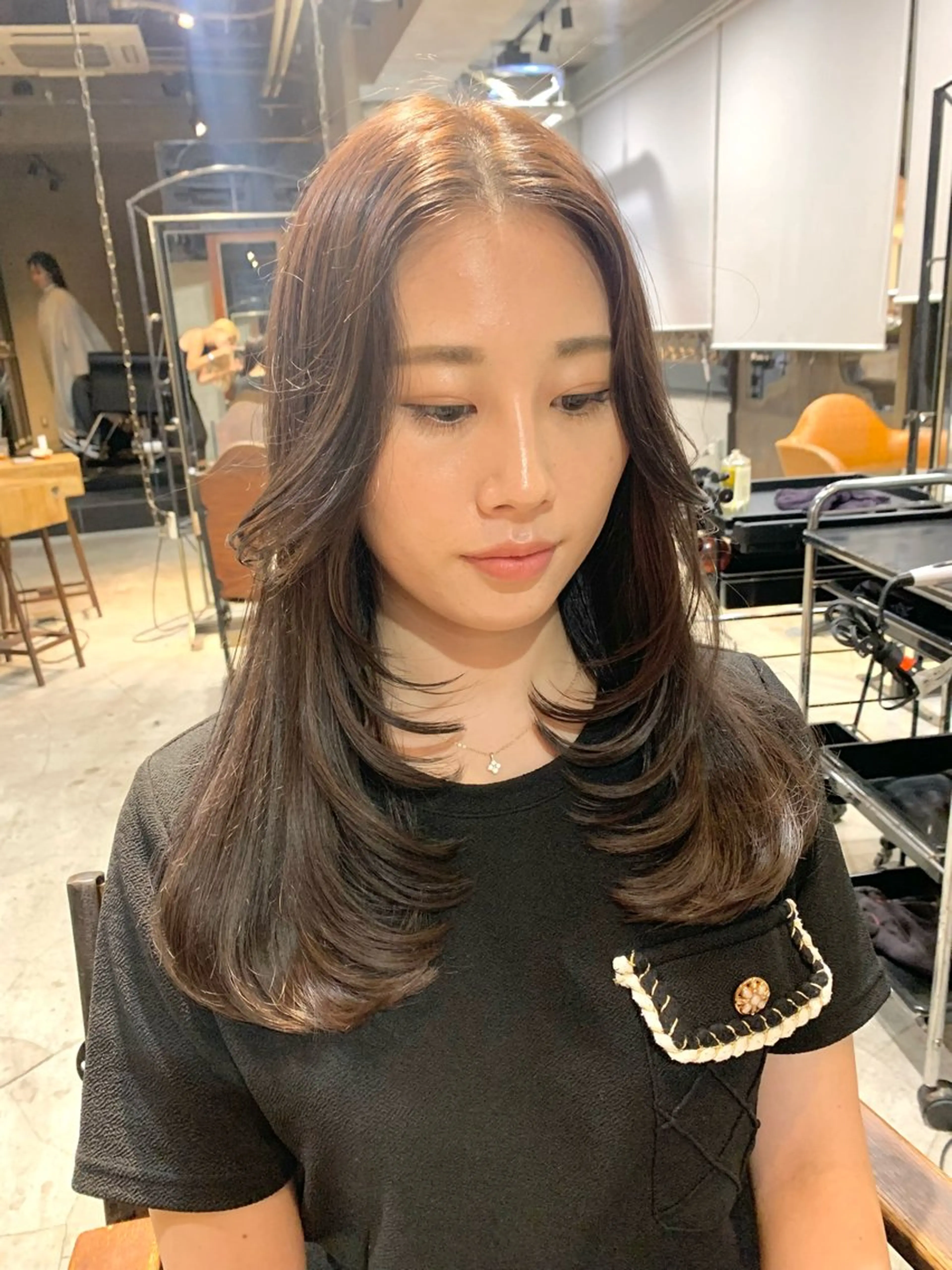 ロング カラー ヘアアレンジ ロングレイヤー ベージュカラー ブラウンカラー マロンブラウン オリーブベージュ レイヤーカット/艶髪 🎀笠原 優花🎀のヘアスタイル