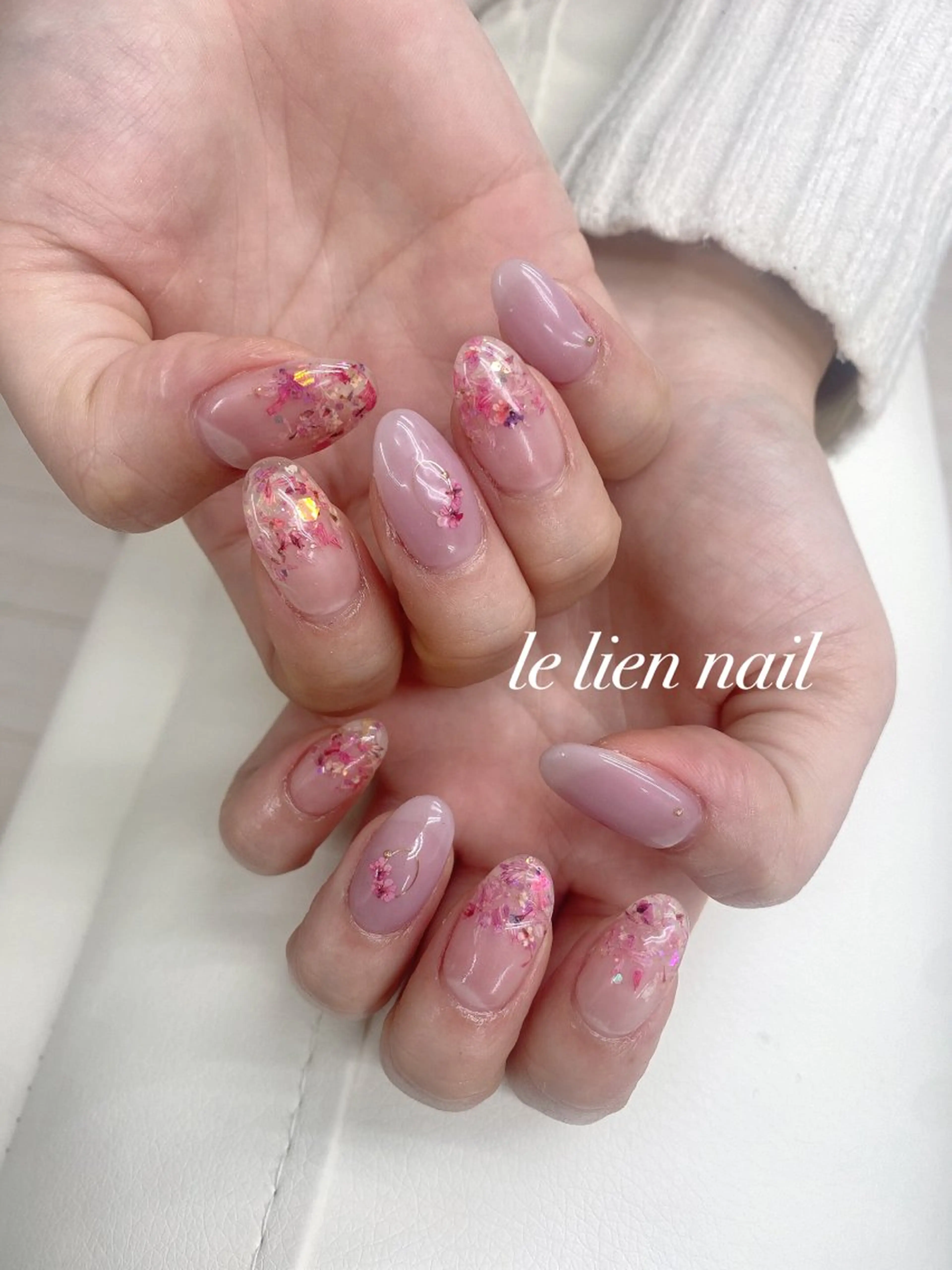 ネイル ピンク 春ネイル le lien nailのネイルデザイン