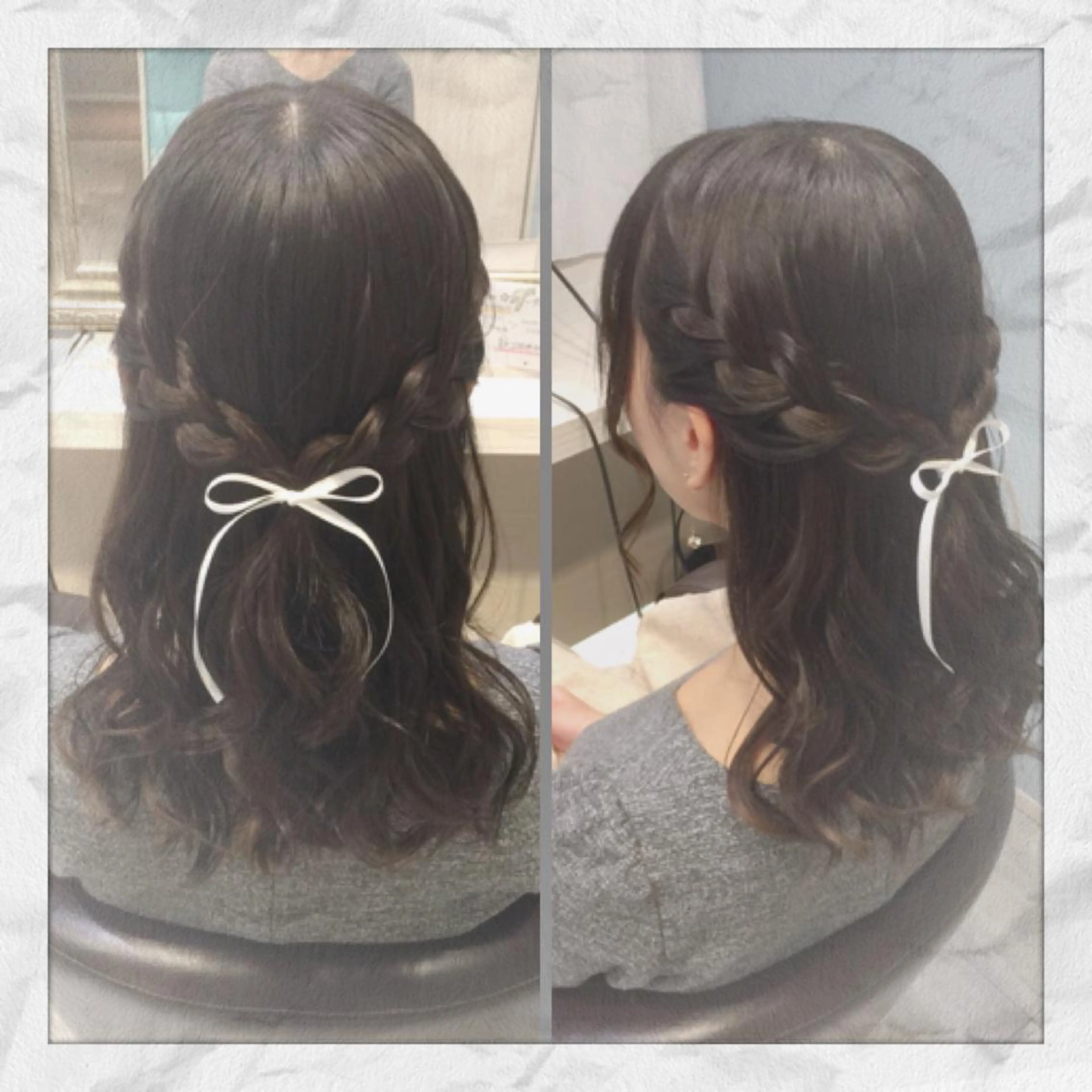 セミロング ヘアアレンジ ハーフアップ ヘアセット ヘアセット/着付け 𓇼 松本 夏美𓇼のヘアスタイル