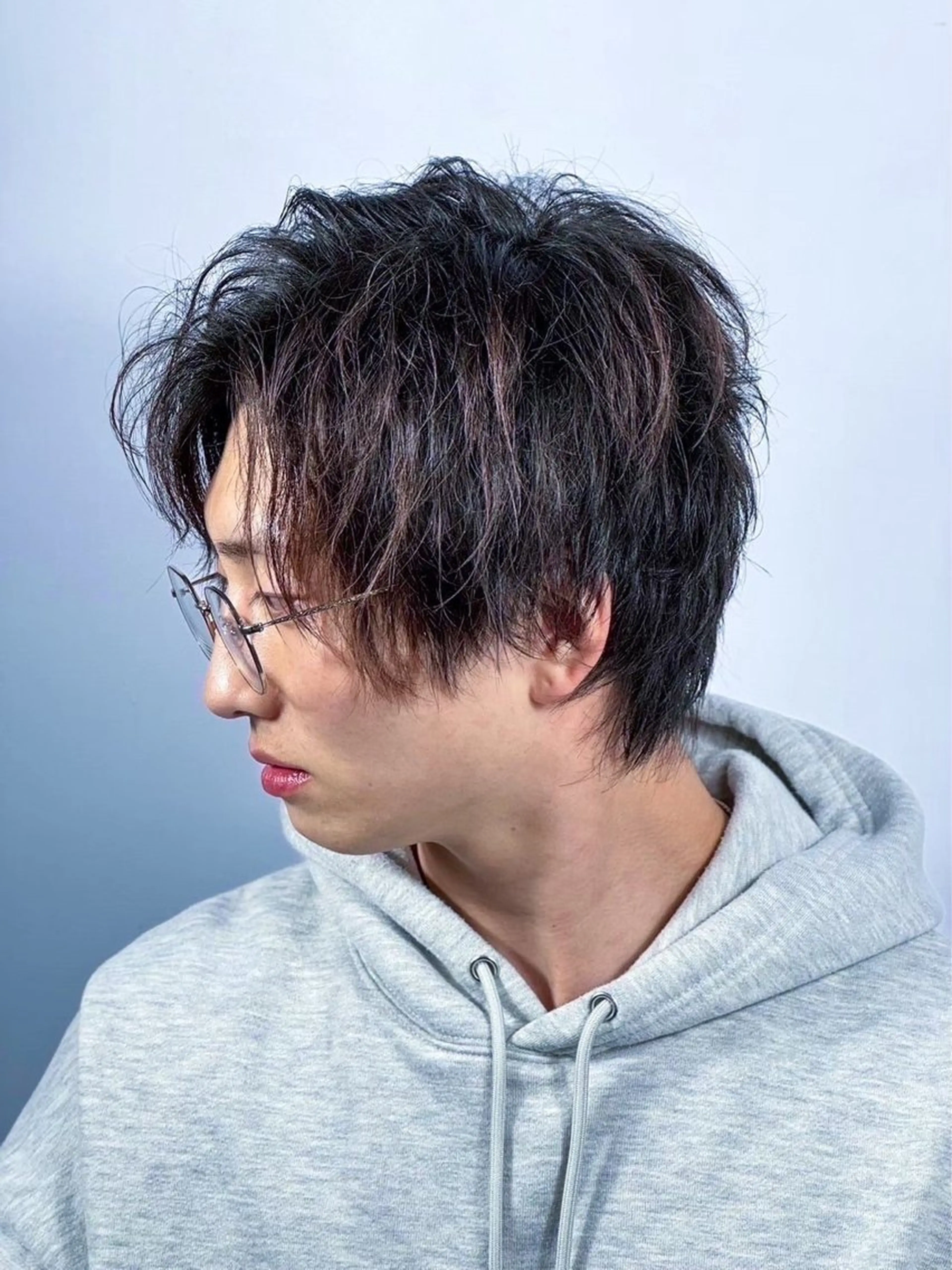 ミディアム カラー パーマ メンズ 松永 望愛のヘアスタイル