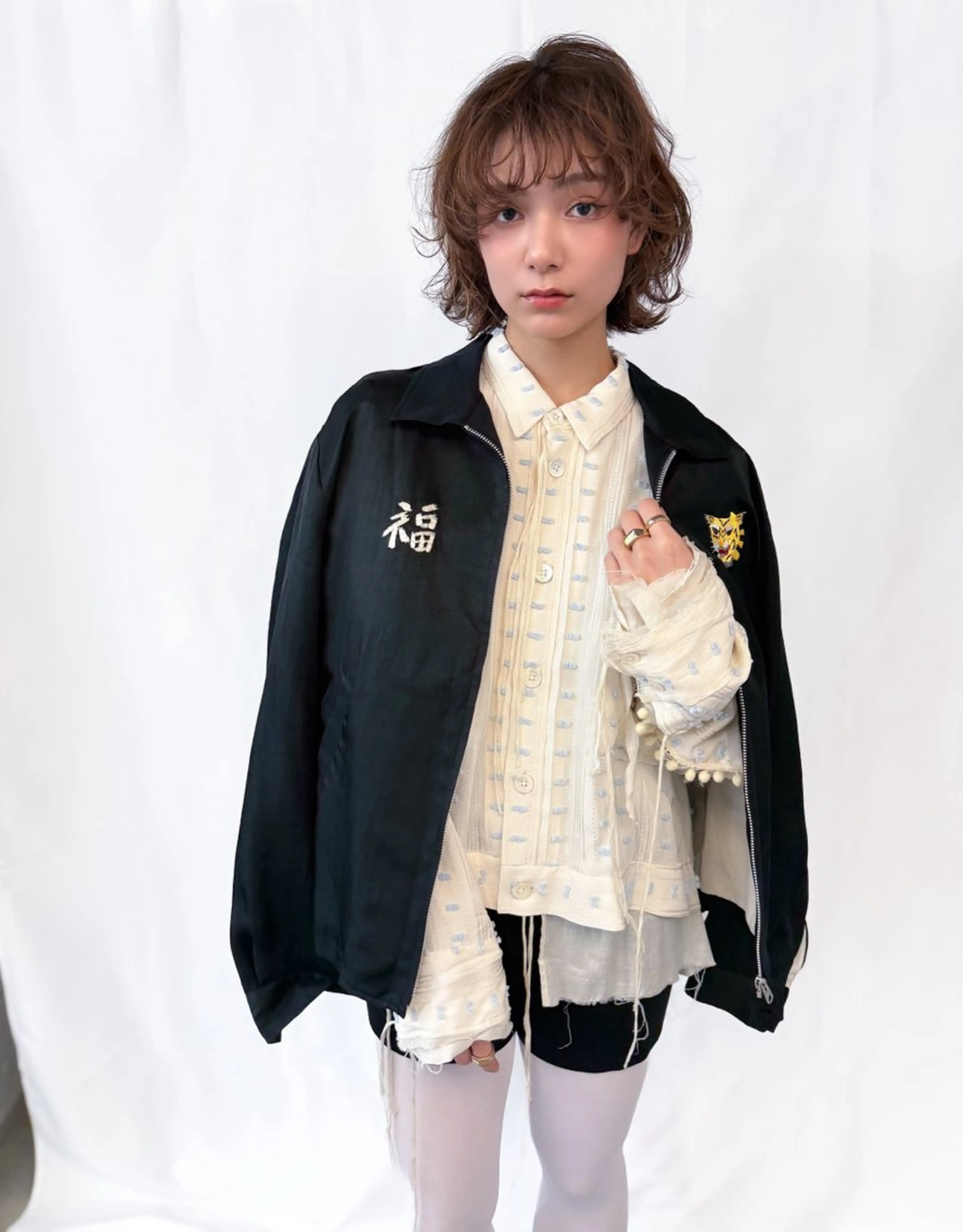 ミディアム カラー パーマ 山田 裕介のヘアスタイル