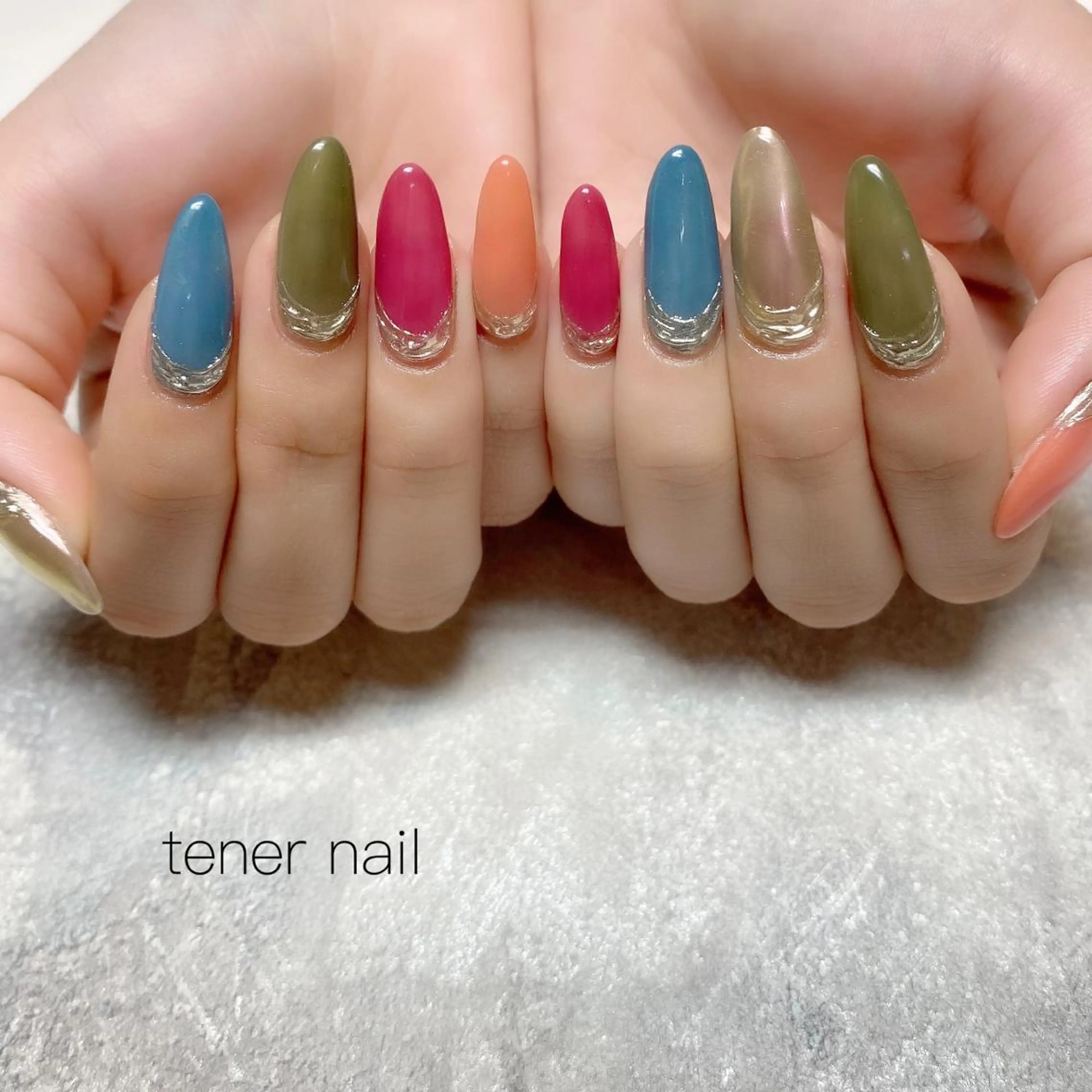 ネイル アートネイル ミラーネイル テネルネイル tener nailのネイルデザイン