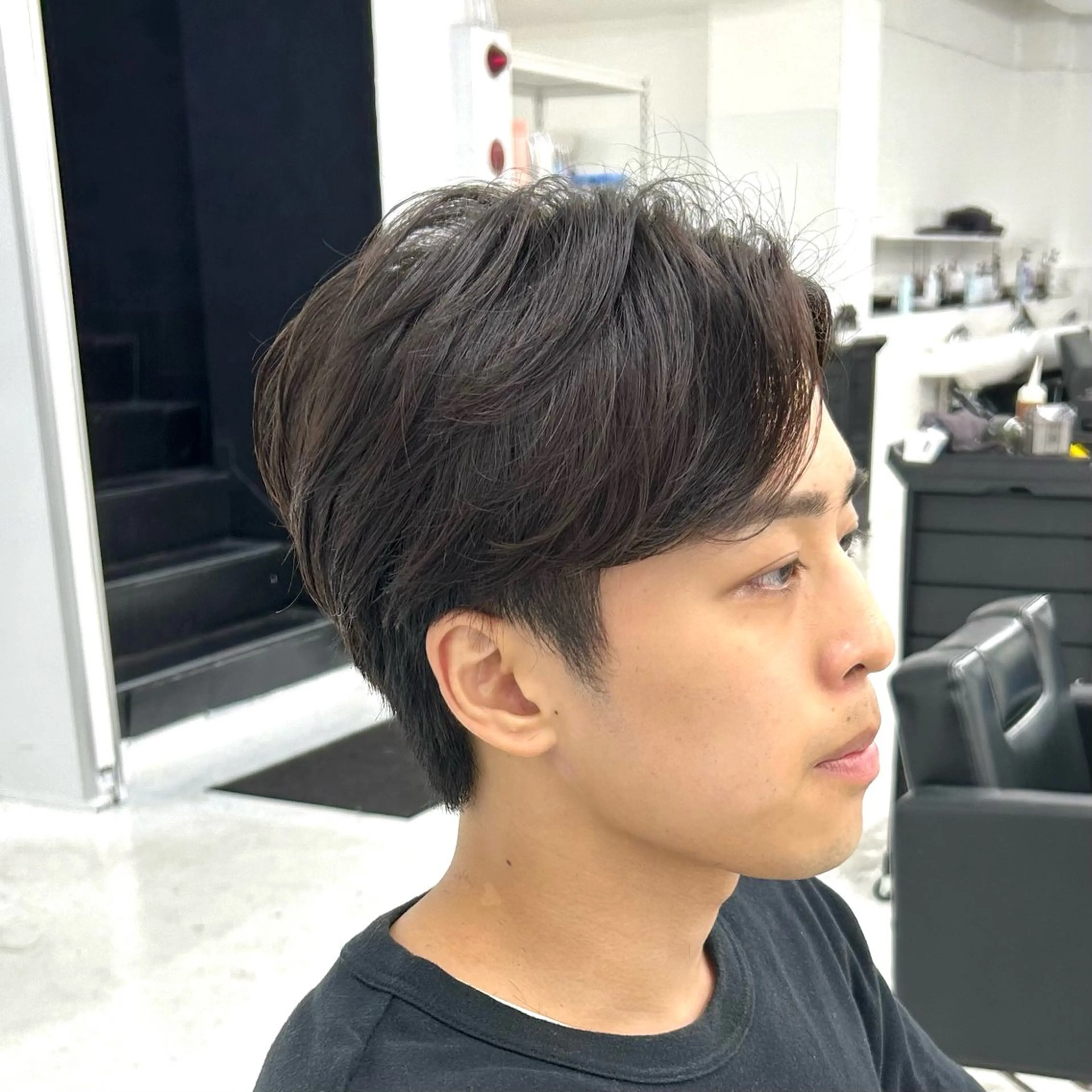 ショート メンズ センターパート カット 【メンズパーマ特化】 🍏網中勇喜のヘアスタイル