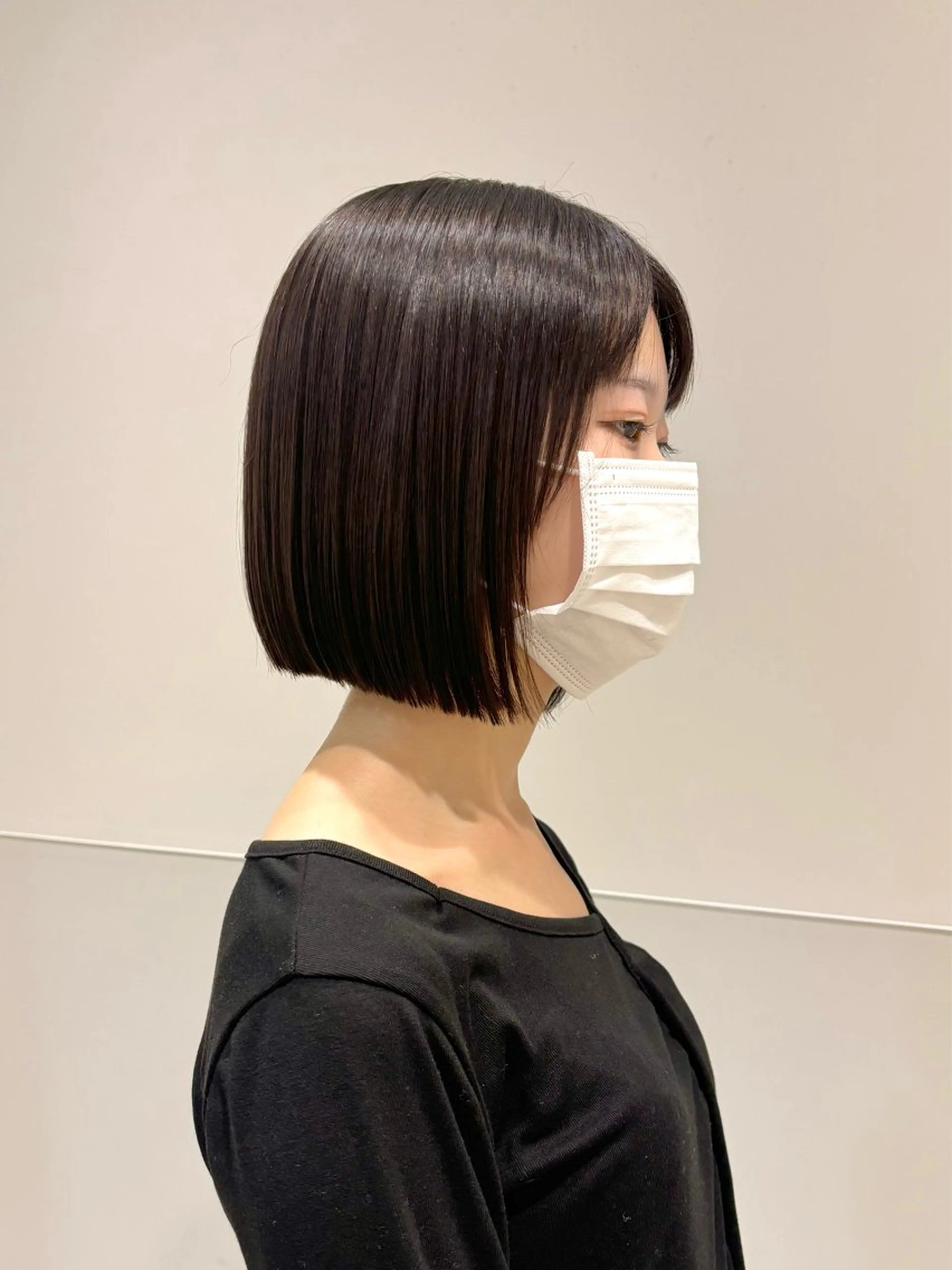 ショート カラー パーマ ヘアアレンジ メンズ 切りっぱなしヘアボブ ミディアムヘアRYOのヘアスタイル