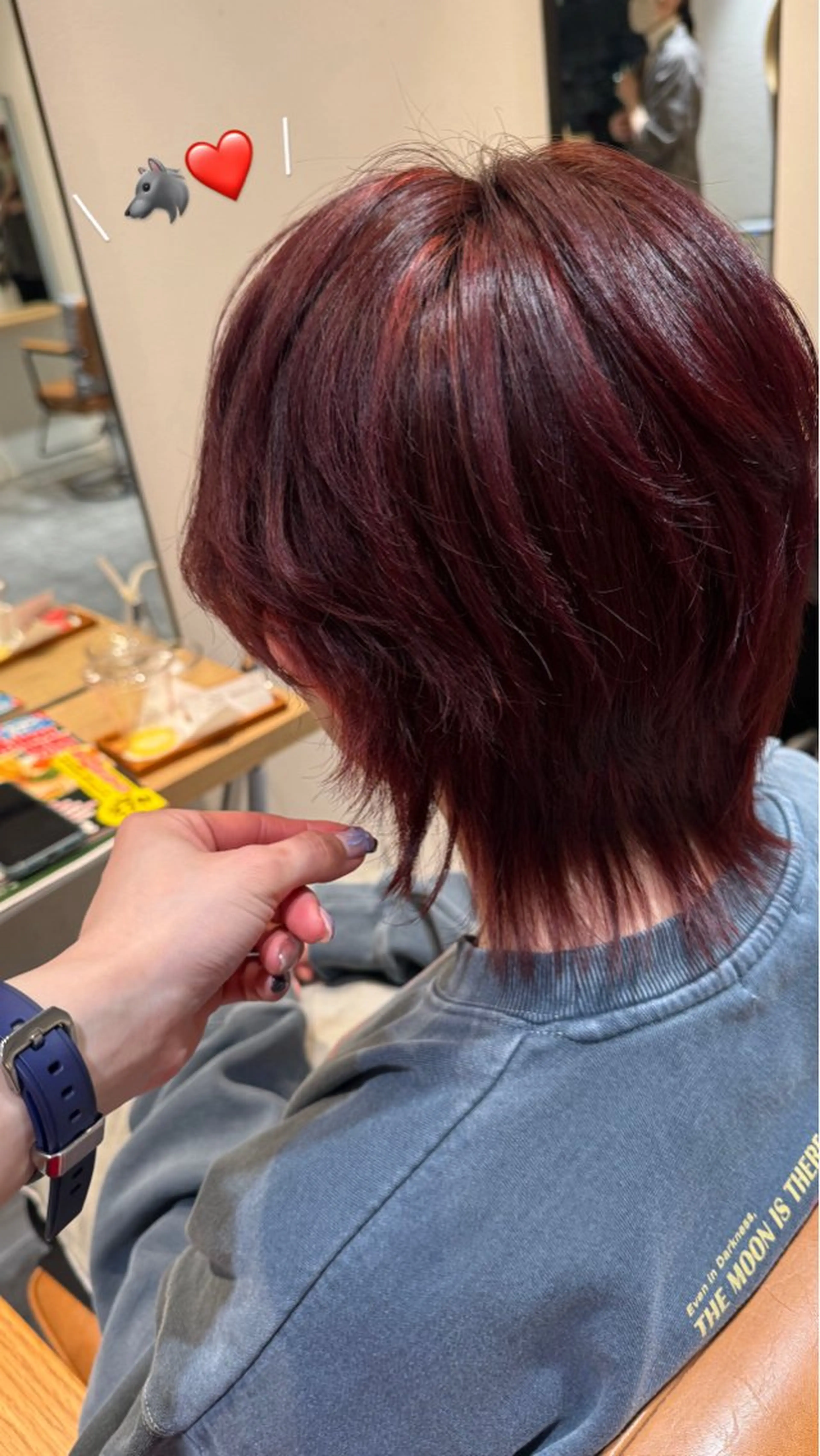 ショート カラー ブリーチ ダブルカラー ブリーチなしカラー レッドカラー ショートヘア カット ヘアカラー オスズ 🎀´-のヘアスタイル