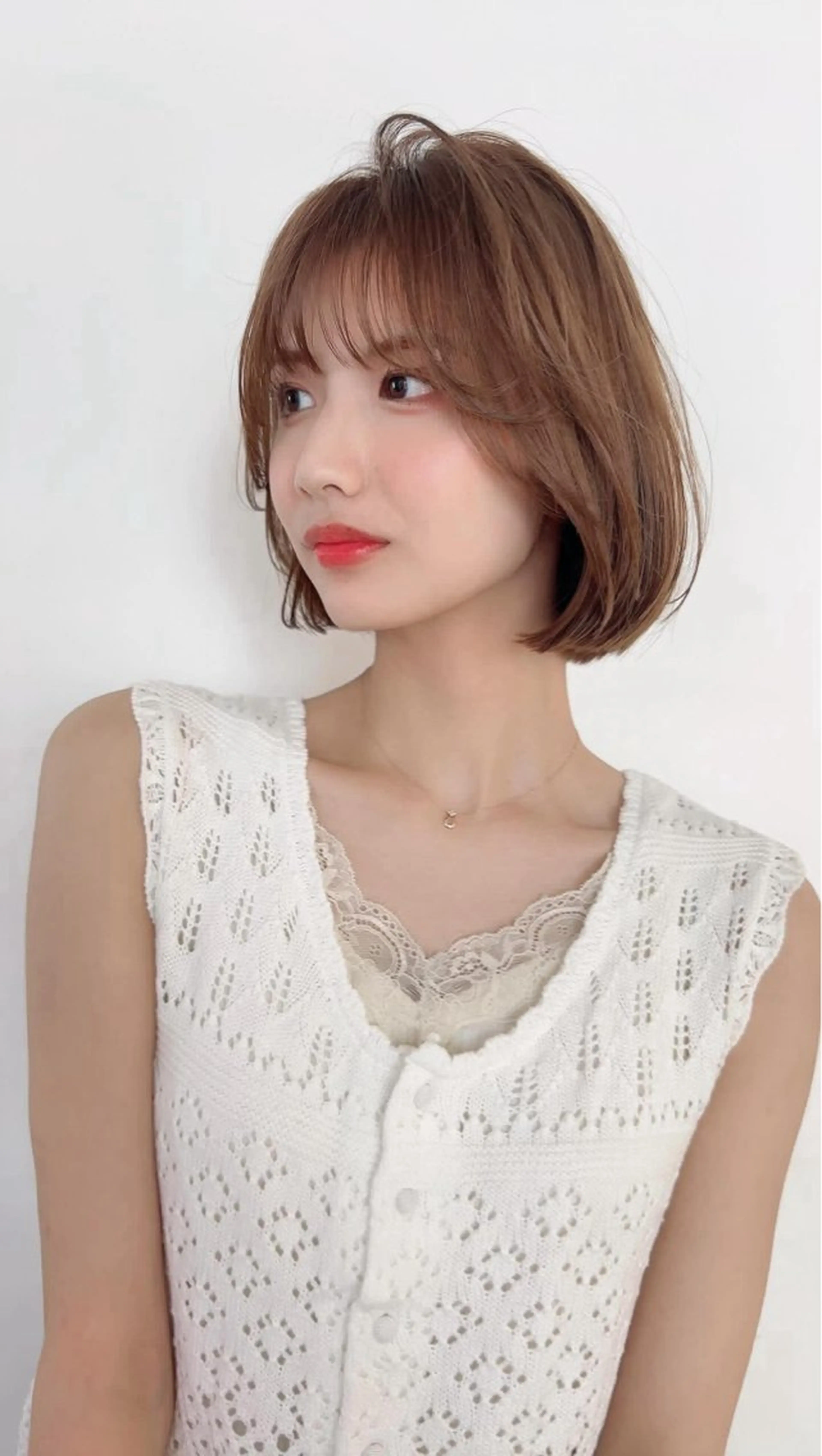 ミディアム 山崎/ボブ縮毛矯正 レイヤー髪質改善のヘアスタイル