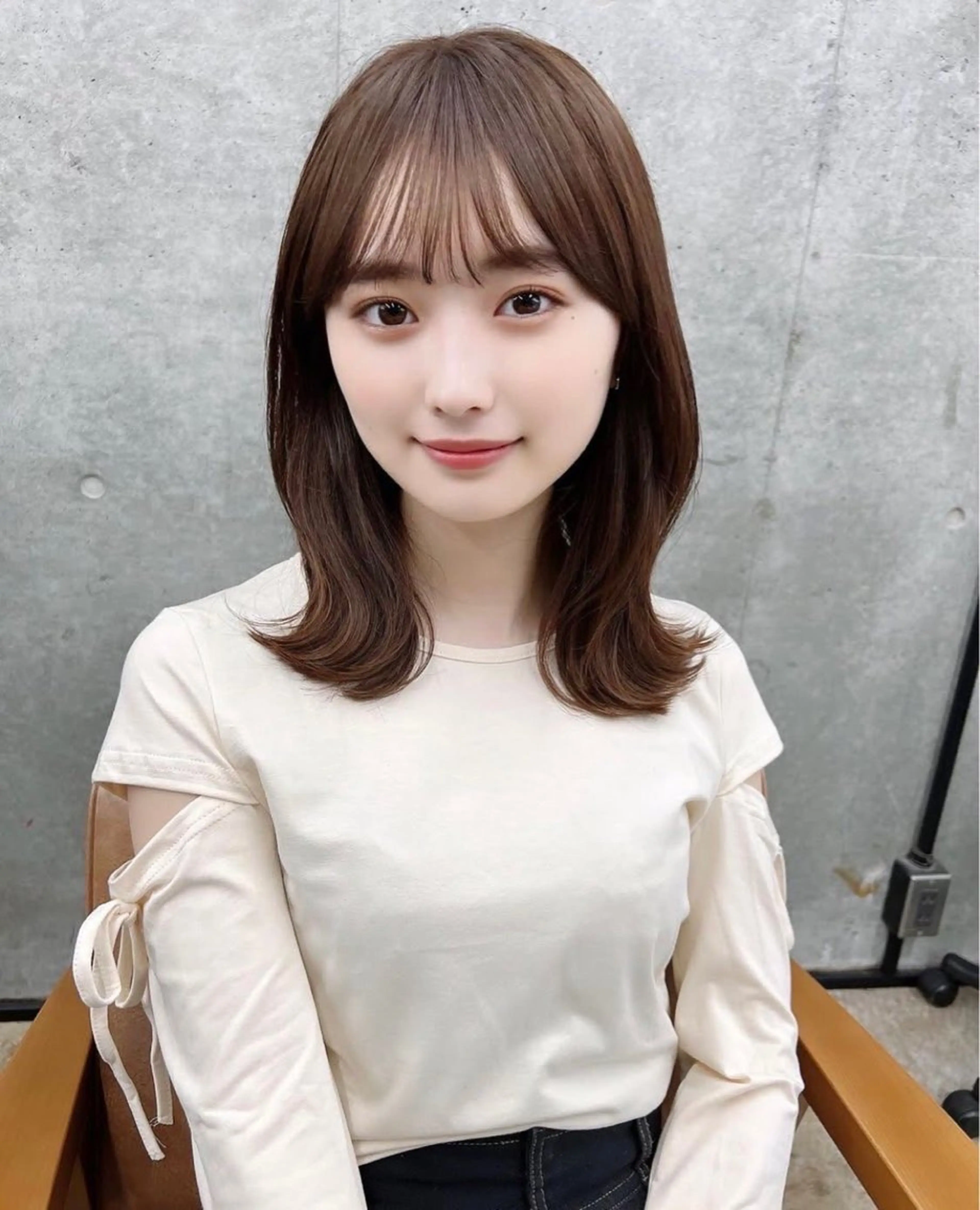 ミディアム 韓国風レイヤーカット 松葉翔のヘアスタイル