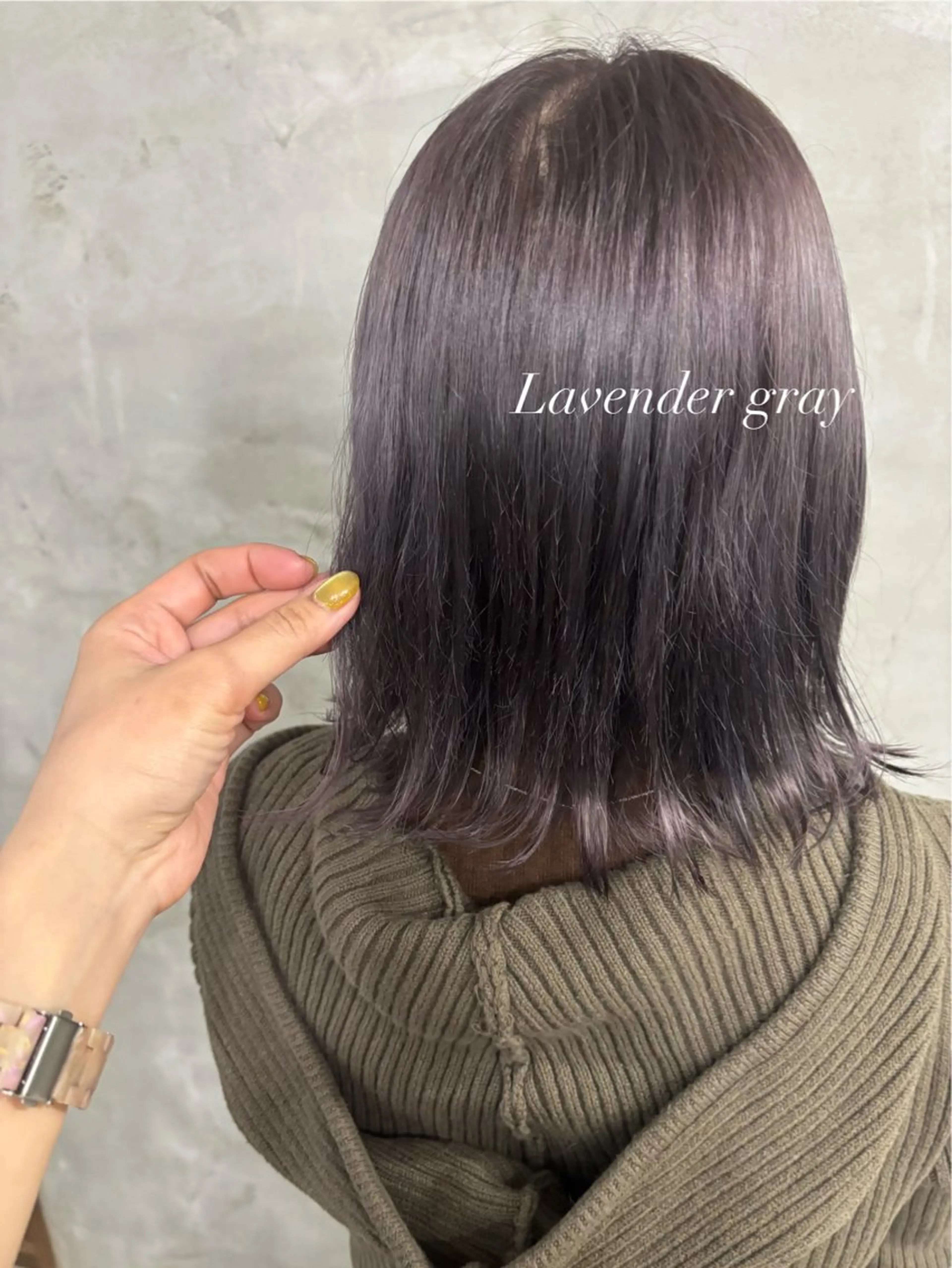 ミディアム カラー 透明感カラー イルミナカラー ラベンダーカラー シルバー ✨透明感艶カラー ✨💍Yuri💍のヘアスタイル