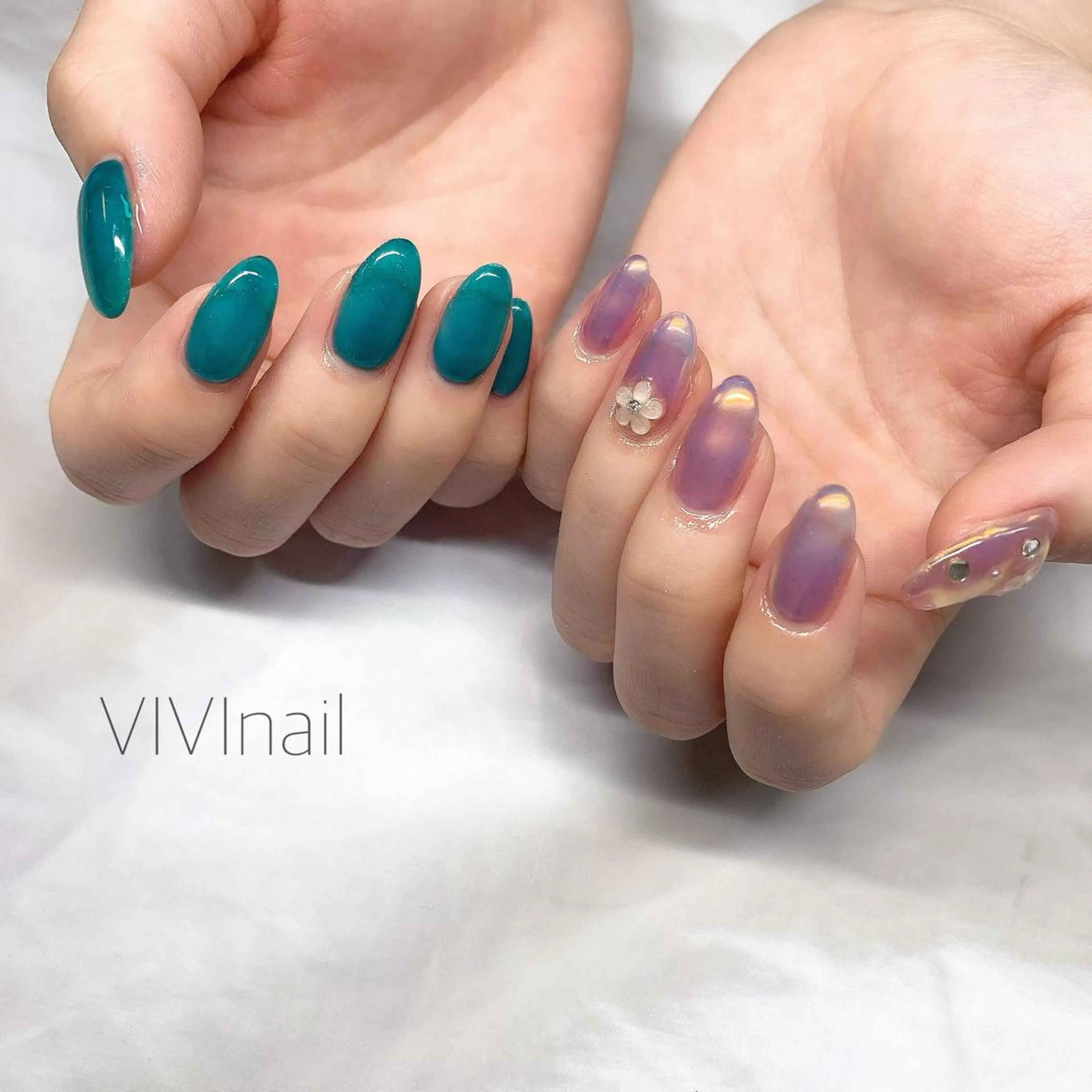 ネイル オーロラネイル ハンドネイル vivi nailのネイルデザイン