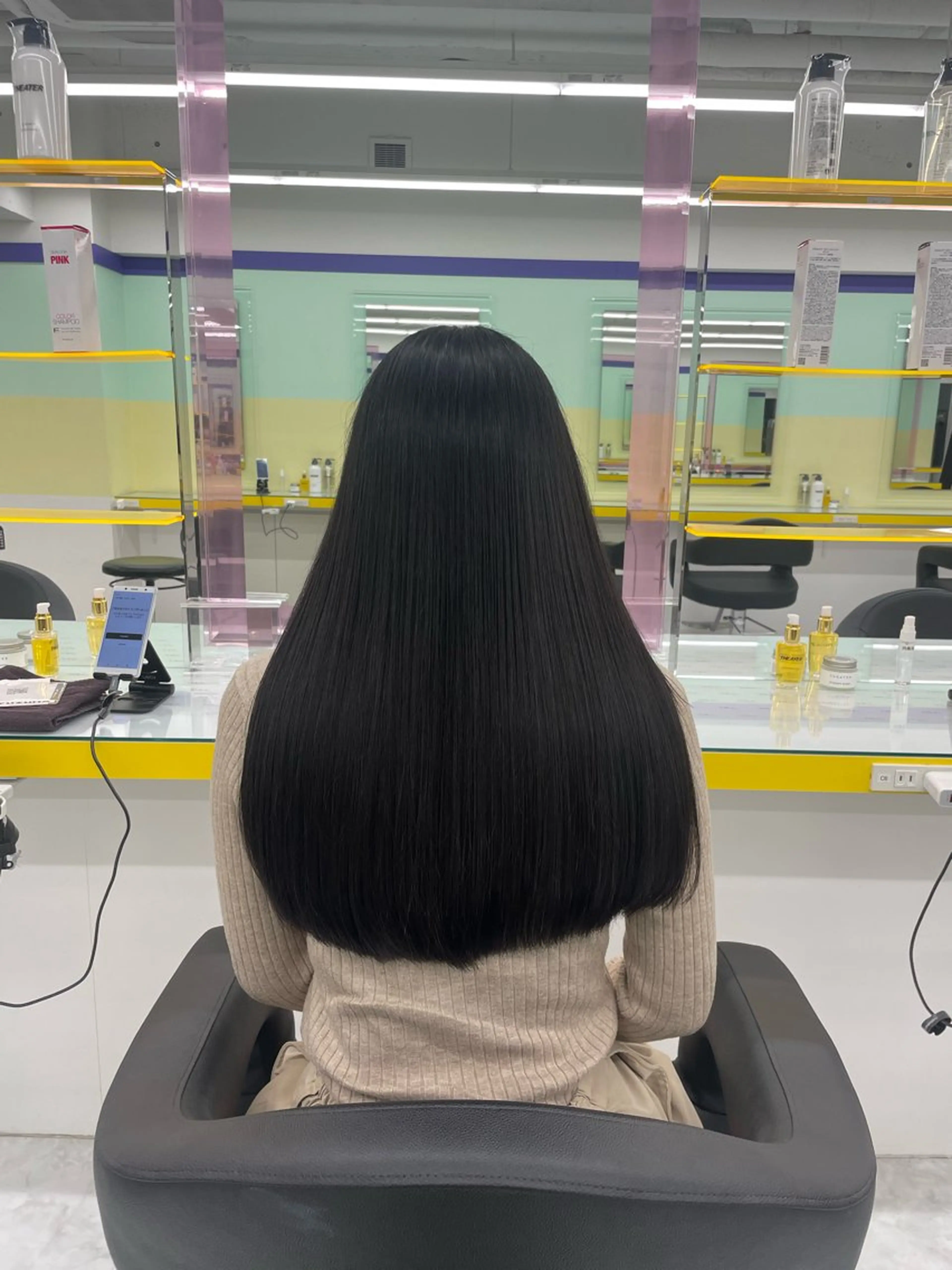 ロング カラー ヘアカラー トリートメント ヘッドスパ ヘアセット 🦋色落ち綺麗カラー メンズYUZU🦋‪のヘアスタイル