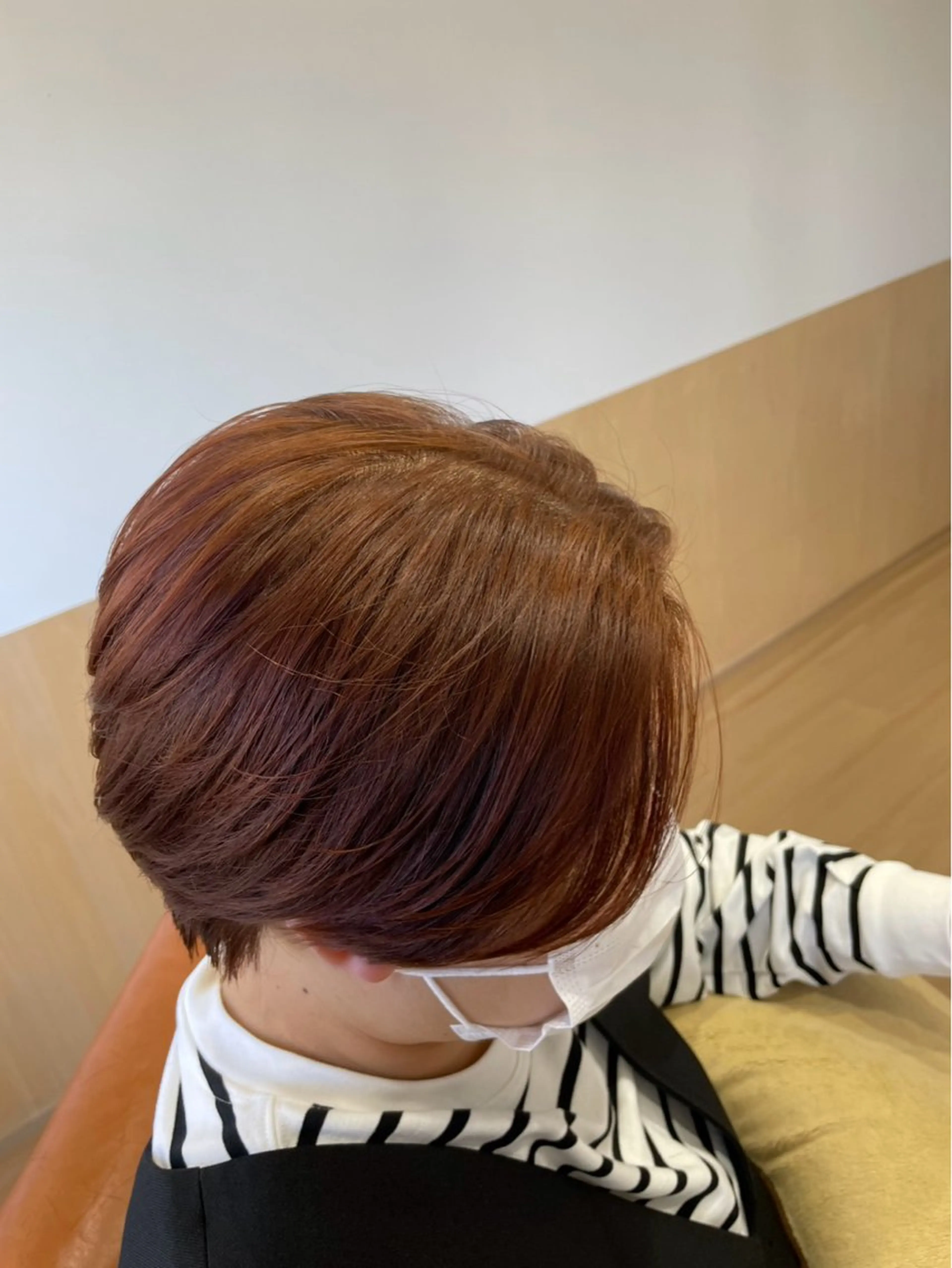 ショート カラー ハンサムショート ブリーチ ブリーチなしカラー オレンジ ショートヘア カット ヘアカラー トリートメント 艶カラー/ 江角愛理のヘアスタイル