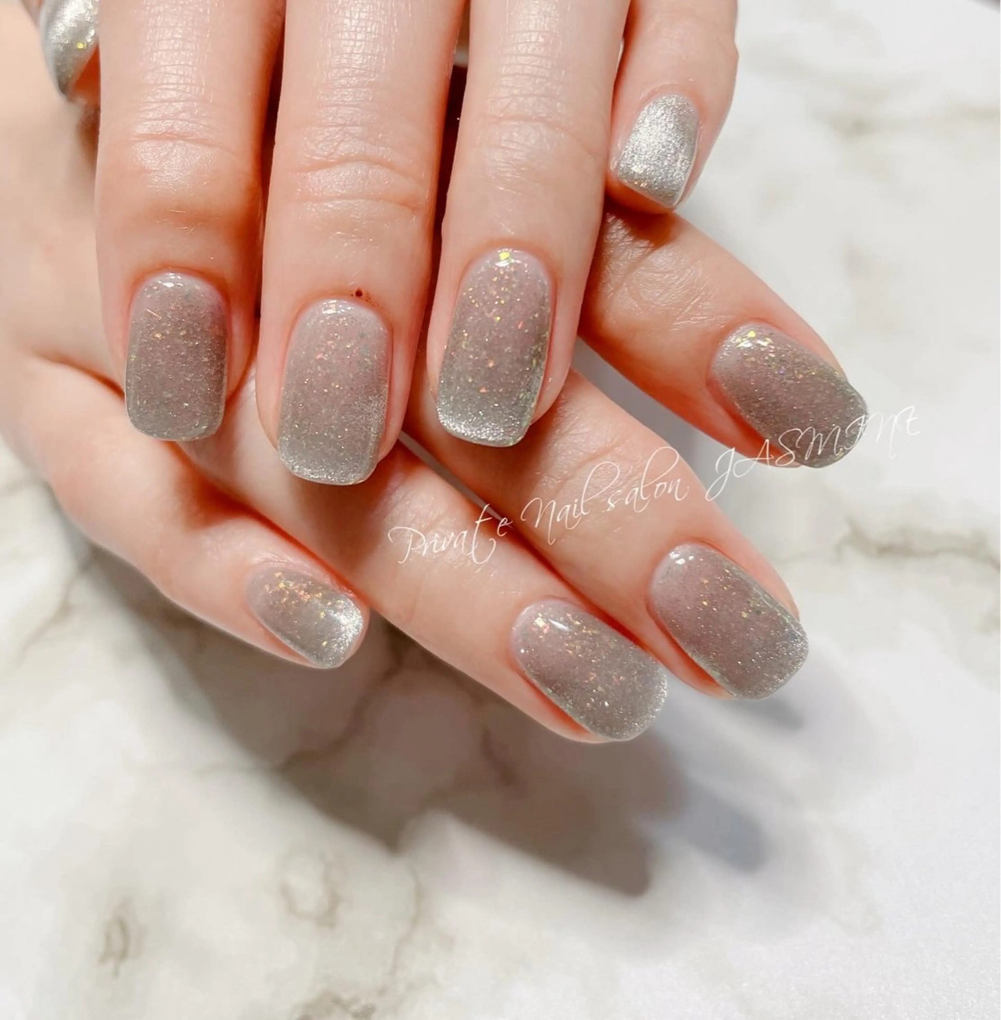 ネイル フレンチネイル マグネットネイル マグネットフレンチ Nail salon JASMINEのネイルデザイン