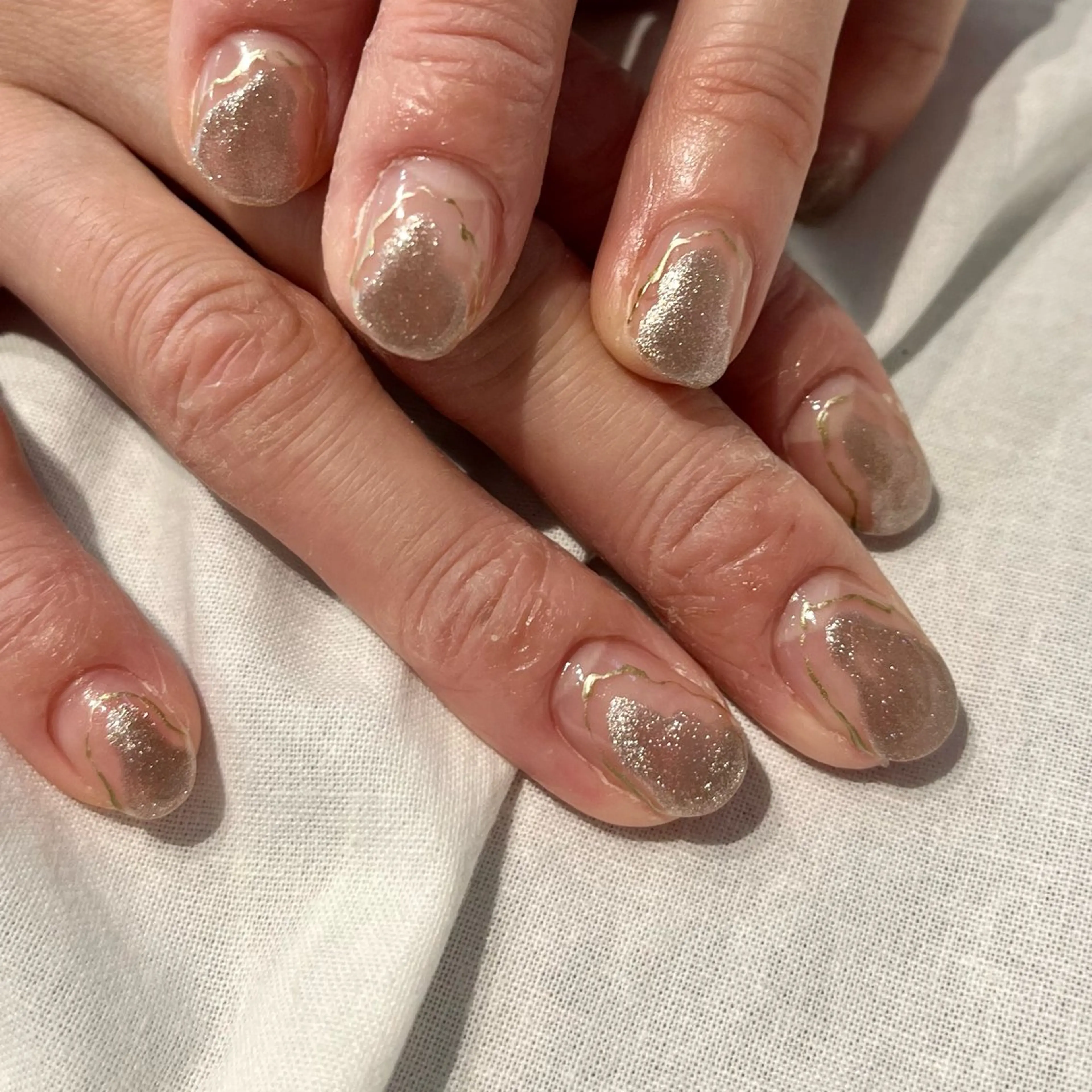 ネイル ジェルネイル マグネットネイル ニュアンスネイル ピンク ピンクベージュ nail room Hotori.のネイルデザイン