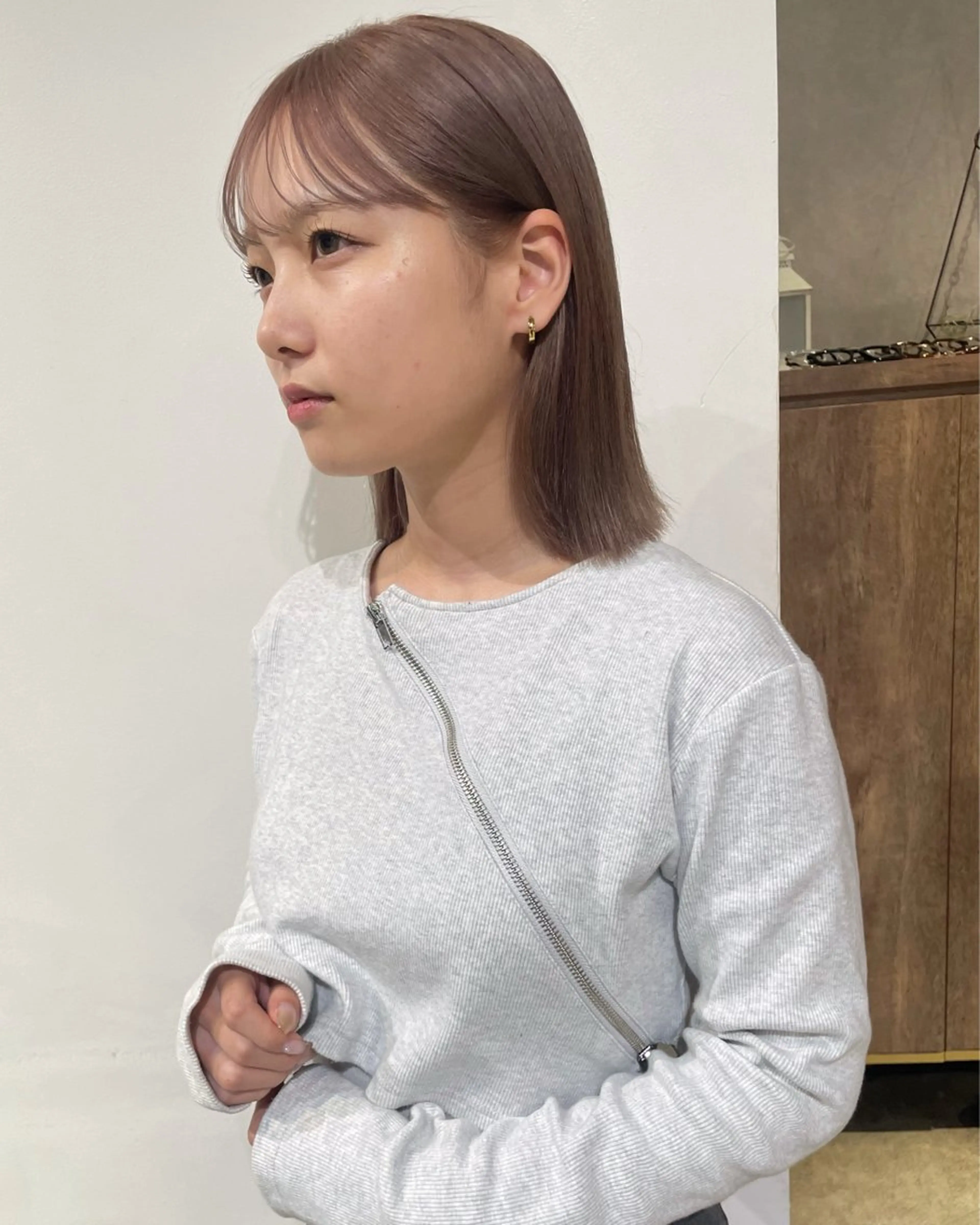 ショート カラー ベージュカラー ブリーチ 透明感カラー ピンクカラー トリートメント 無料カットモデル募集 / 涼 乃のヘアスタイル