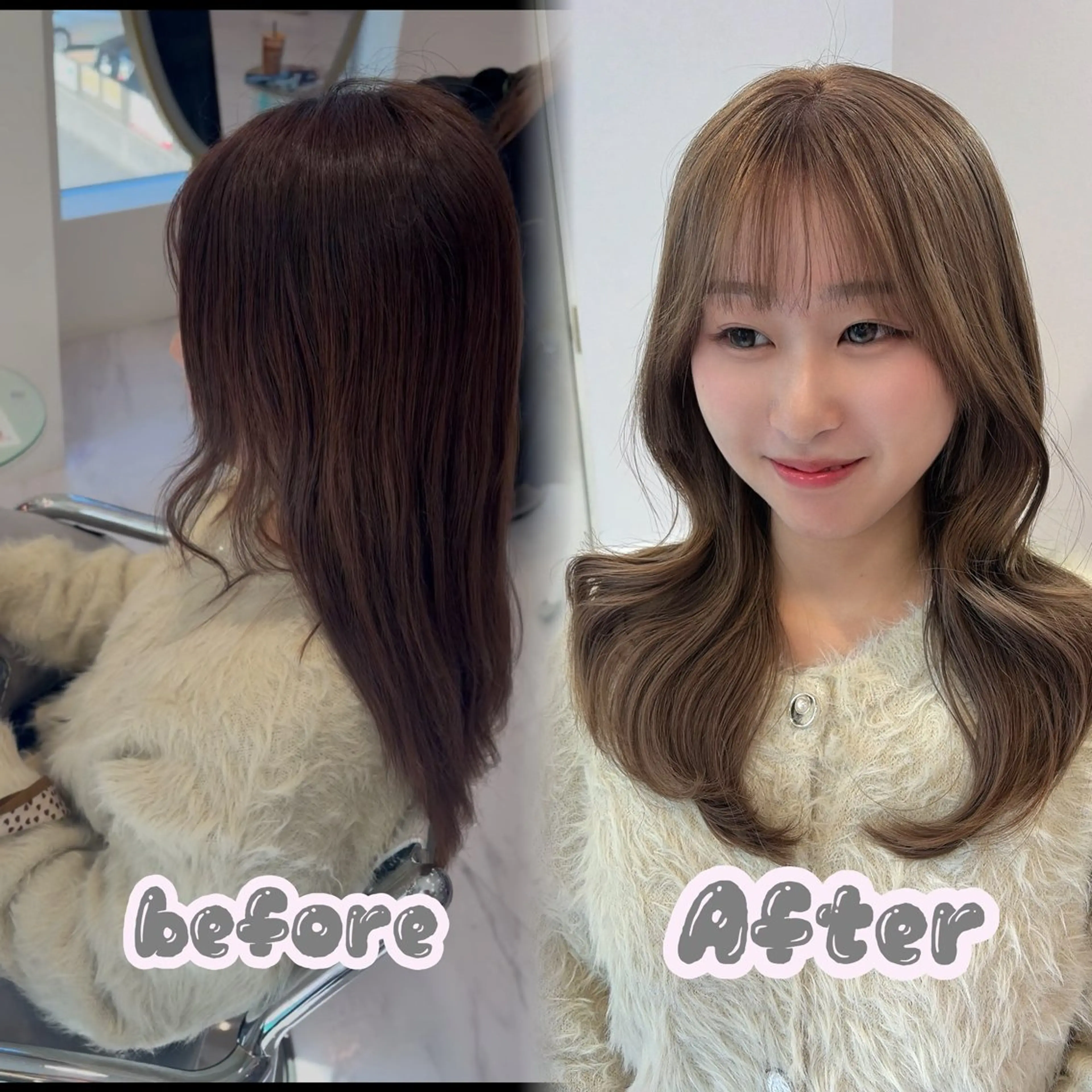 セミロング カラー ベージュカラー ブリーチ ヘーゼル オレンジ カット ヘアカラー トリートメント 名駅/ハイトーン /Y2k/YUNAのヘアスタイル