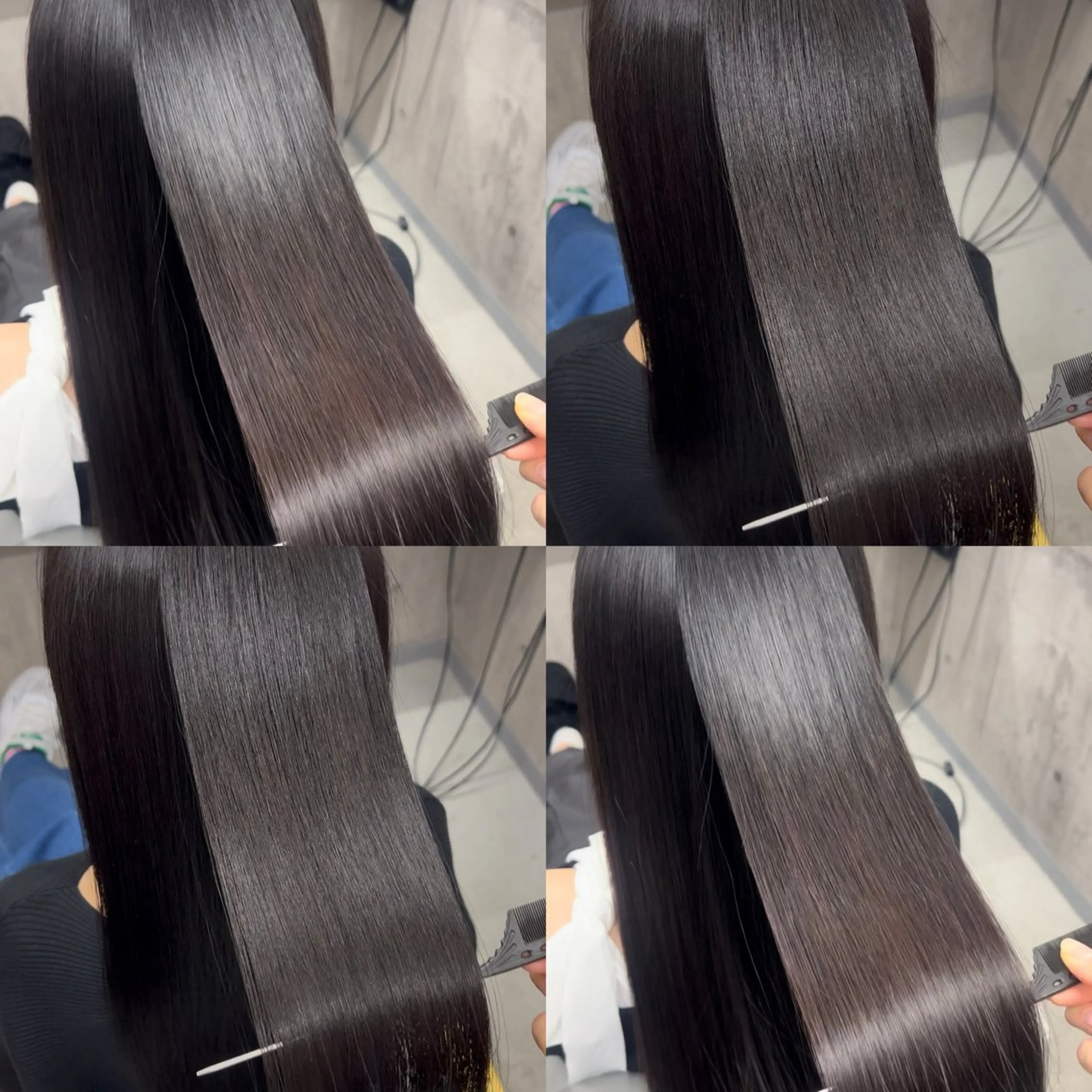 ロング パーマ ハイライト 髪質改善 似合わせカット 縮毛矯正 トリートメント カット 縮毛矯正 トリートメント 三宮/髪質改善 /縮毛矯正美髪カラーのヘアスタイル