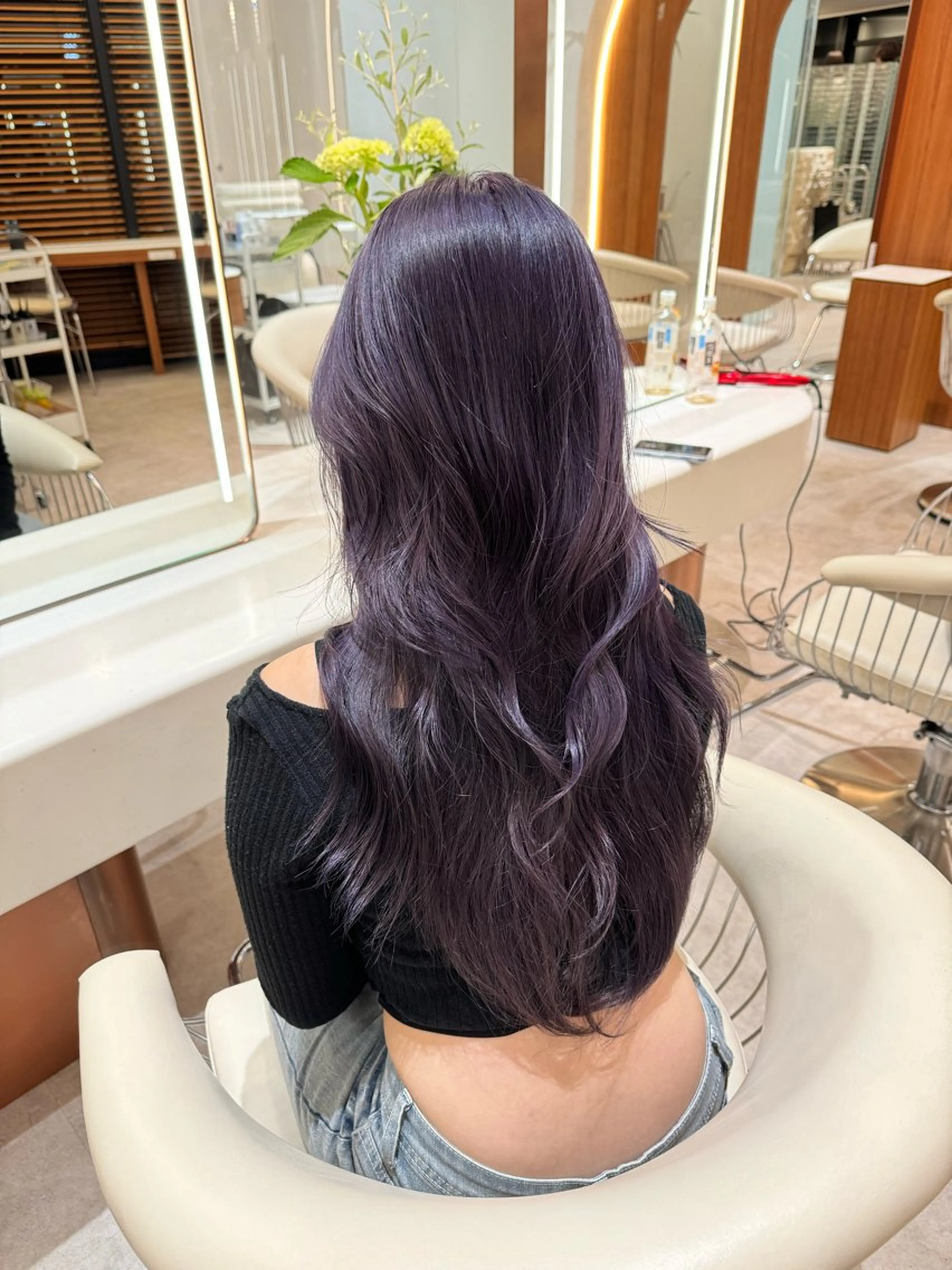 ロング カラー ブルーカラー ラベンダーカラー 韓国風ヘア レイヤーカット カット ヘアカラー トリートメント 韓国レイヤー🇰🇷 韓国研修◎渋谷カイトのヘアスタイル