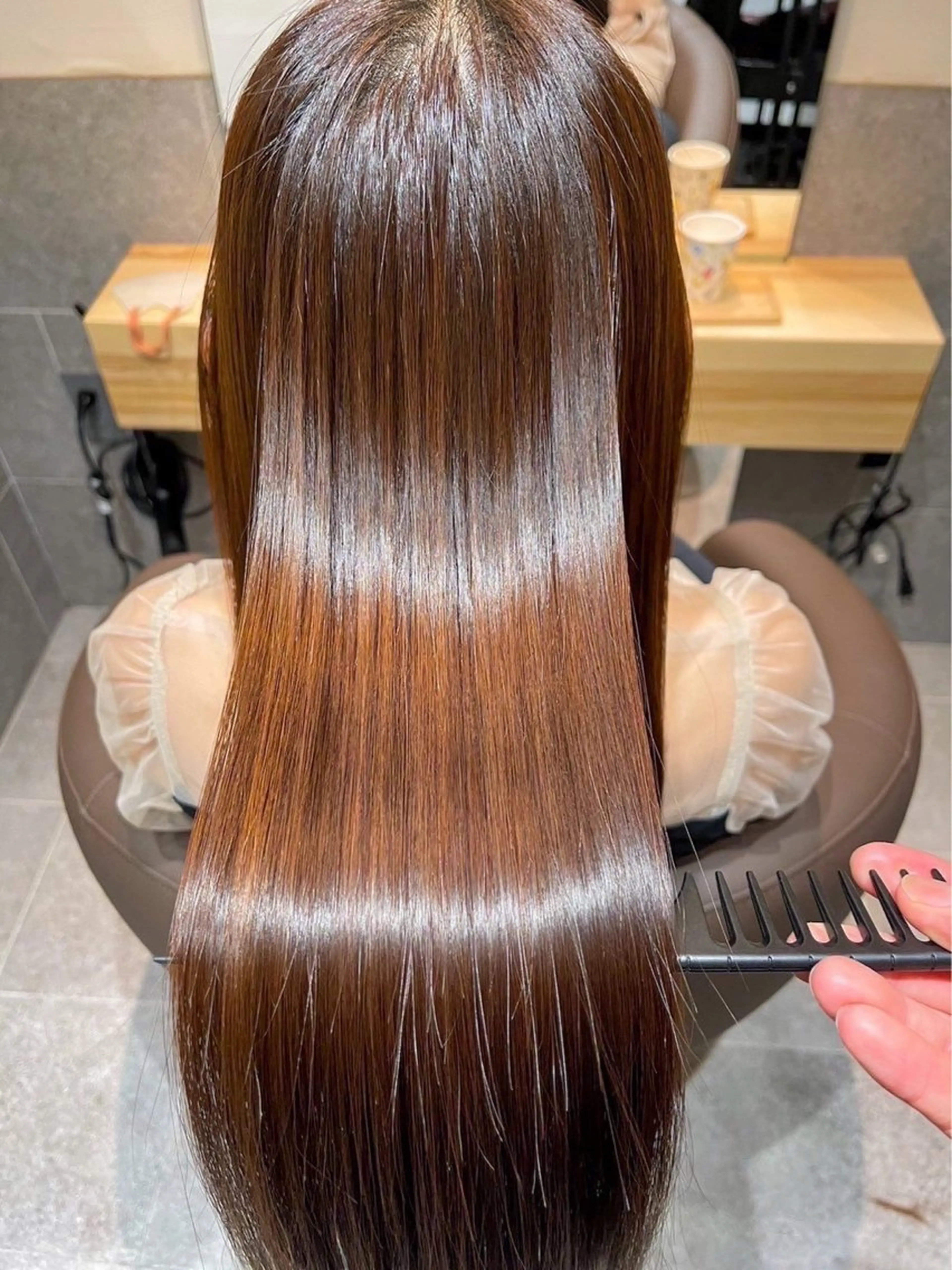 ロング カラー パーマ 【うねり/広がり/ 縮毛矯正】💟まなみのヘアスタイル