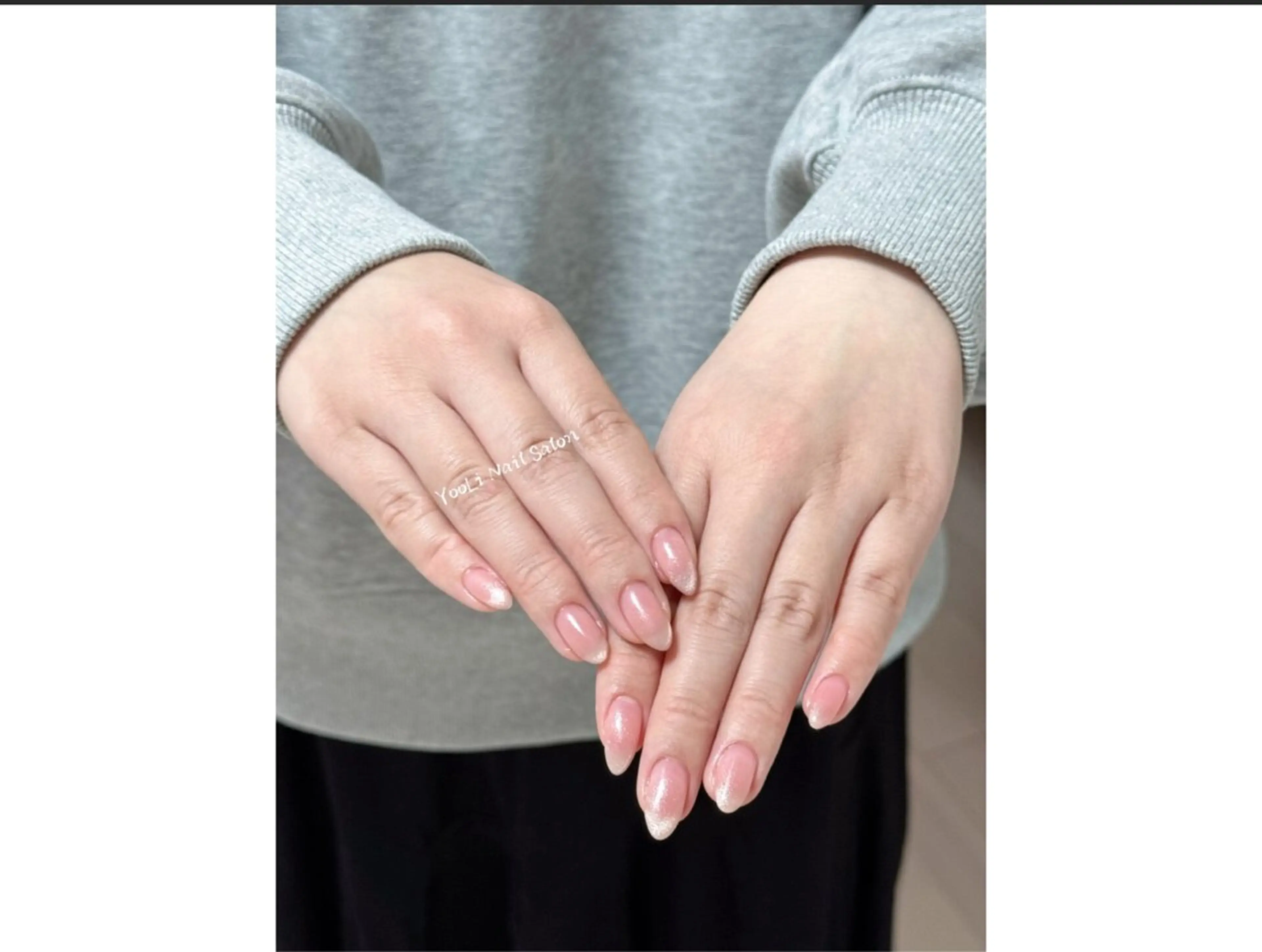 ネイル アートネイル オーロラネイル チークネイル フレンチネイル ガラスフレンチ ハンドネイル 🎀🎀YooLi Nail Salonのネイルデザイン