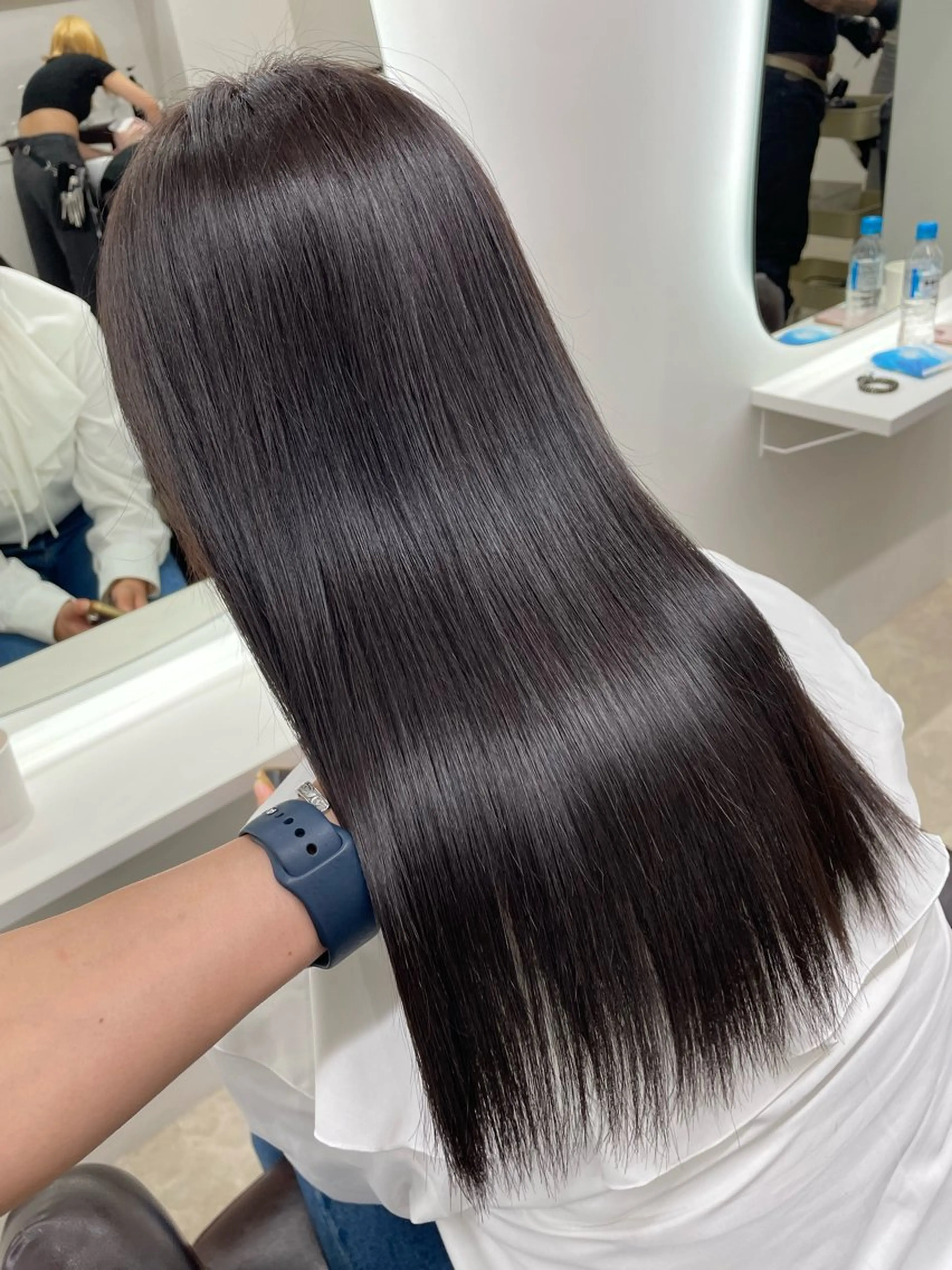 ロング カラー ヘアカラー 縮毛矯正 新宿/韓国ヘア/ 髪質改善ストレートのヘアスタイル