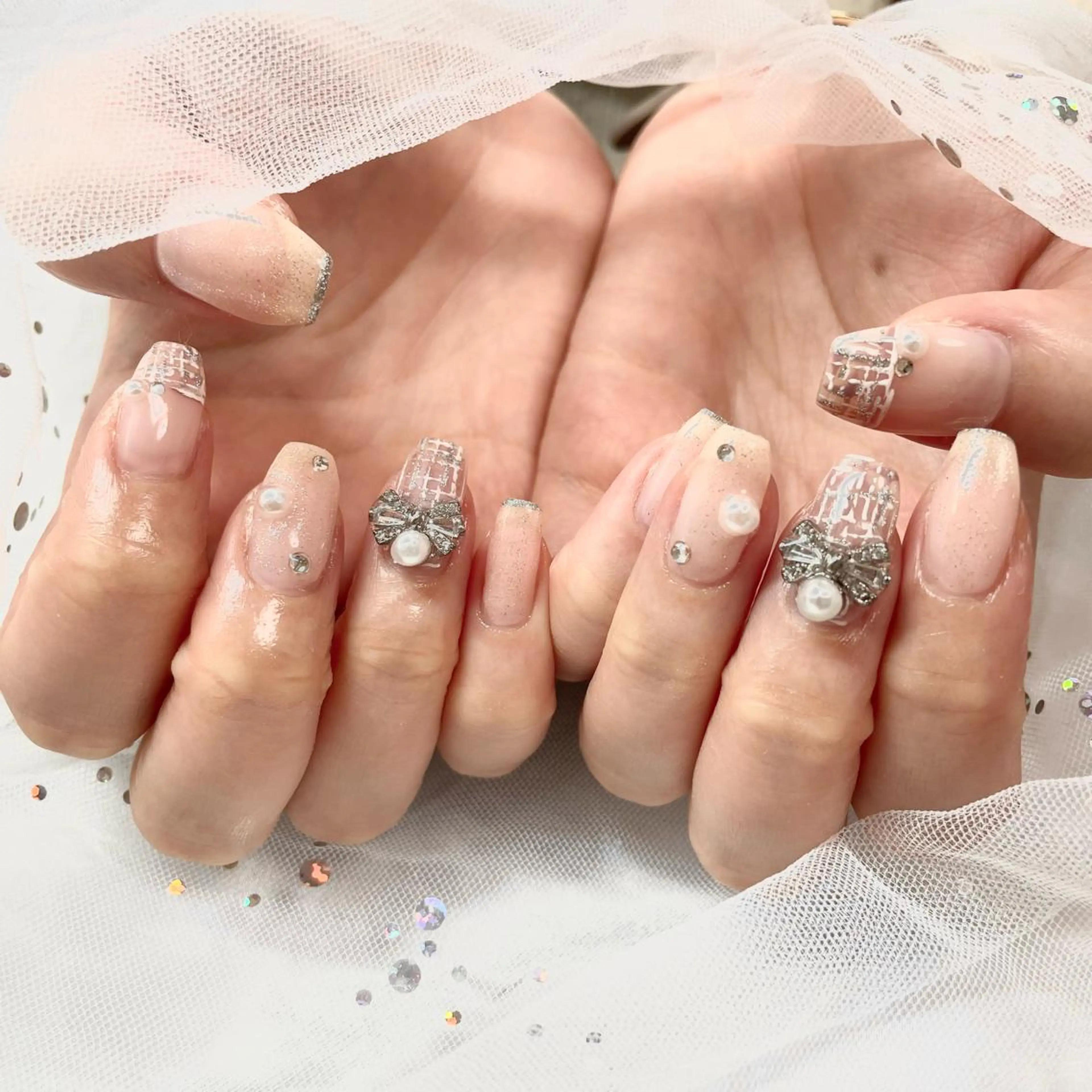 ネイル リボン ハンドネイル フットネイル 🎀AYAKO 🎀中韓ネイルのネイルデザイン