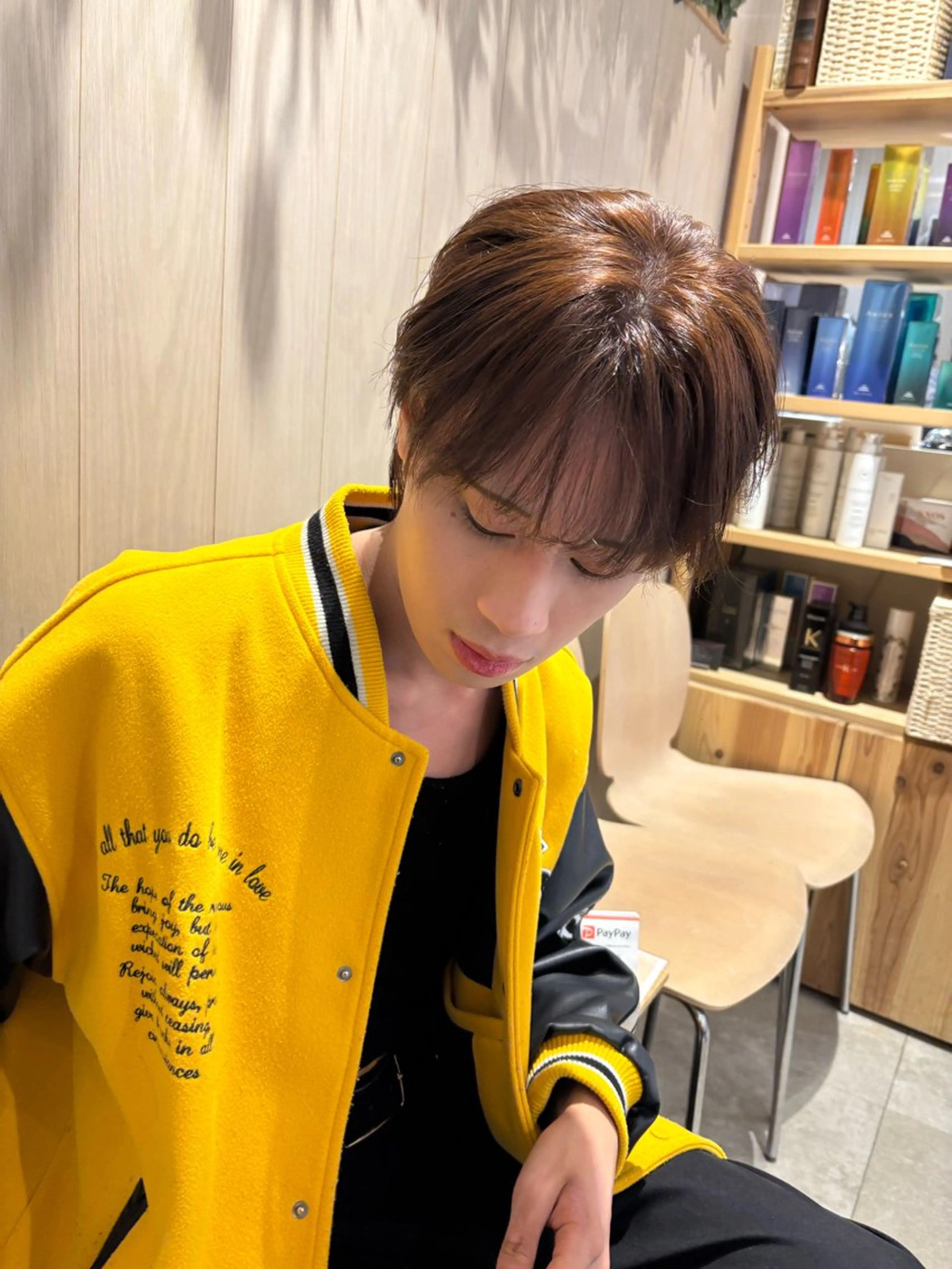 メンズ メンズブリーチ センターパート メンズ韓国風 マッシュ カット ヘアカラー 杉江花琳/ メンズヘア/韓国ヘアのヘアスタイル