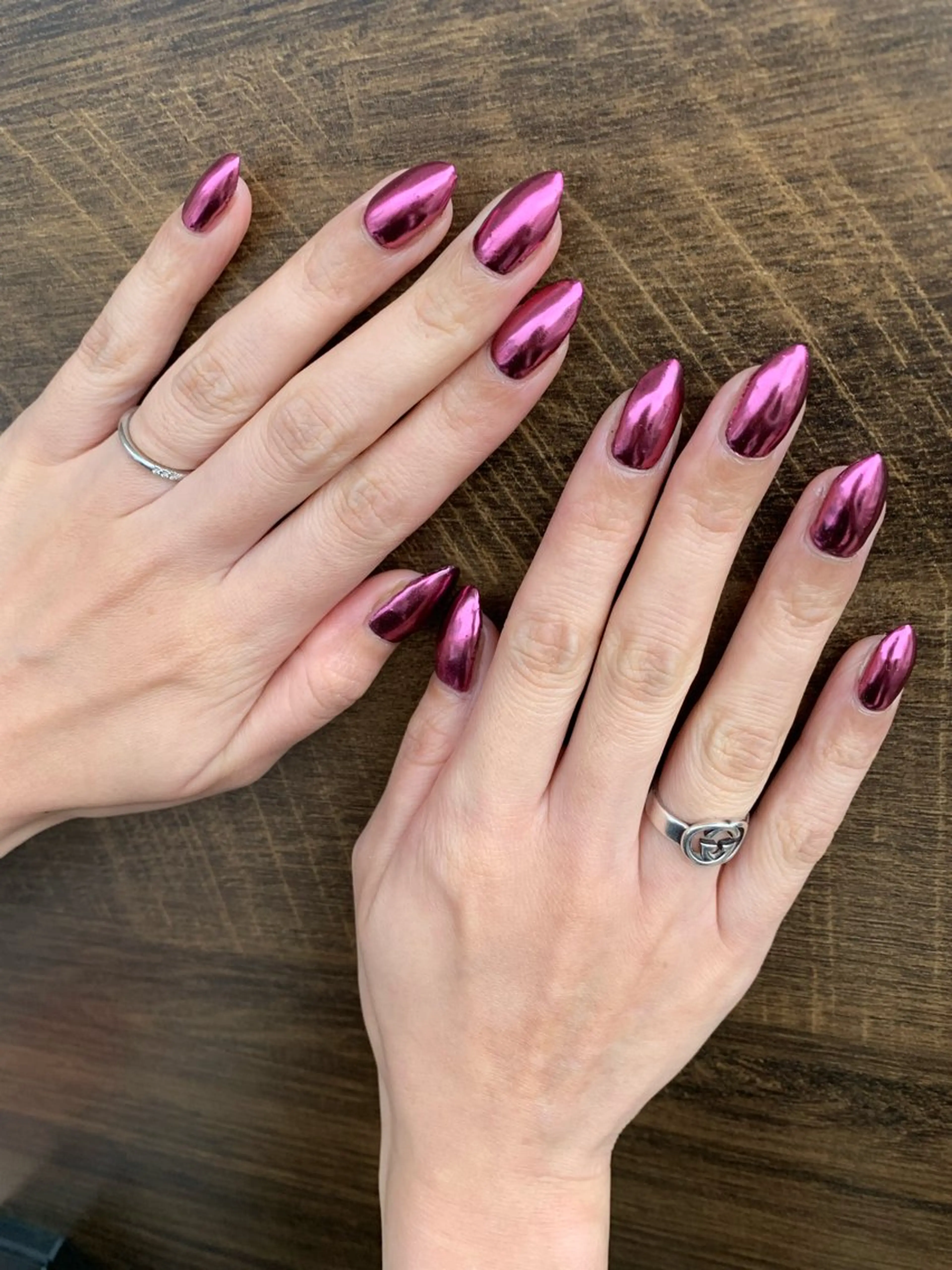 ネイル ミラーネイル ピンク Coconail 恭子のネイルデザイン