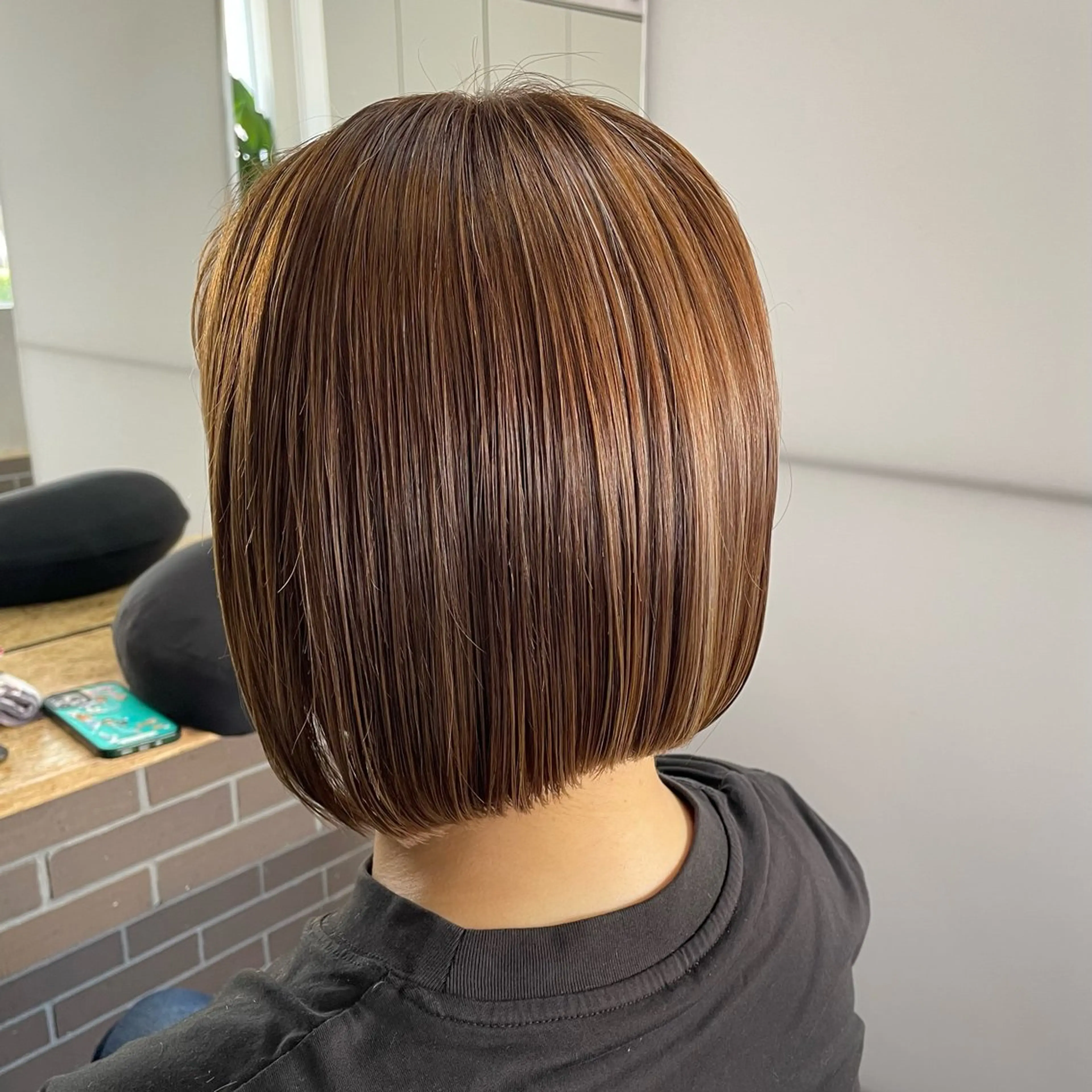 ショート 前下がりボブ ボブ 新岡 萌乃のヘアスタイル