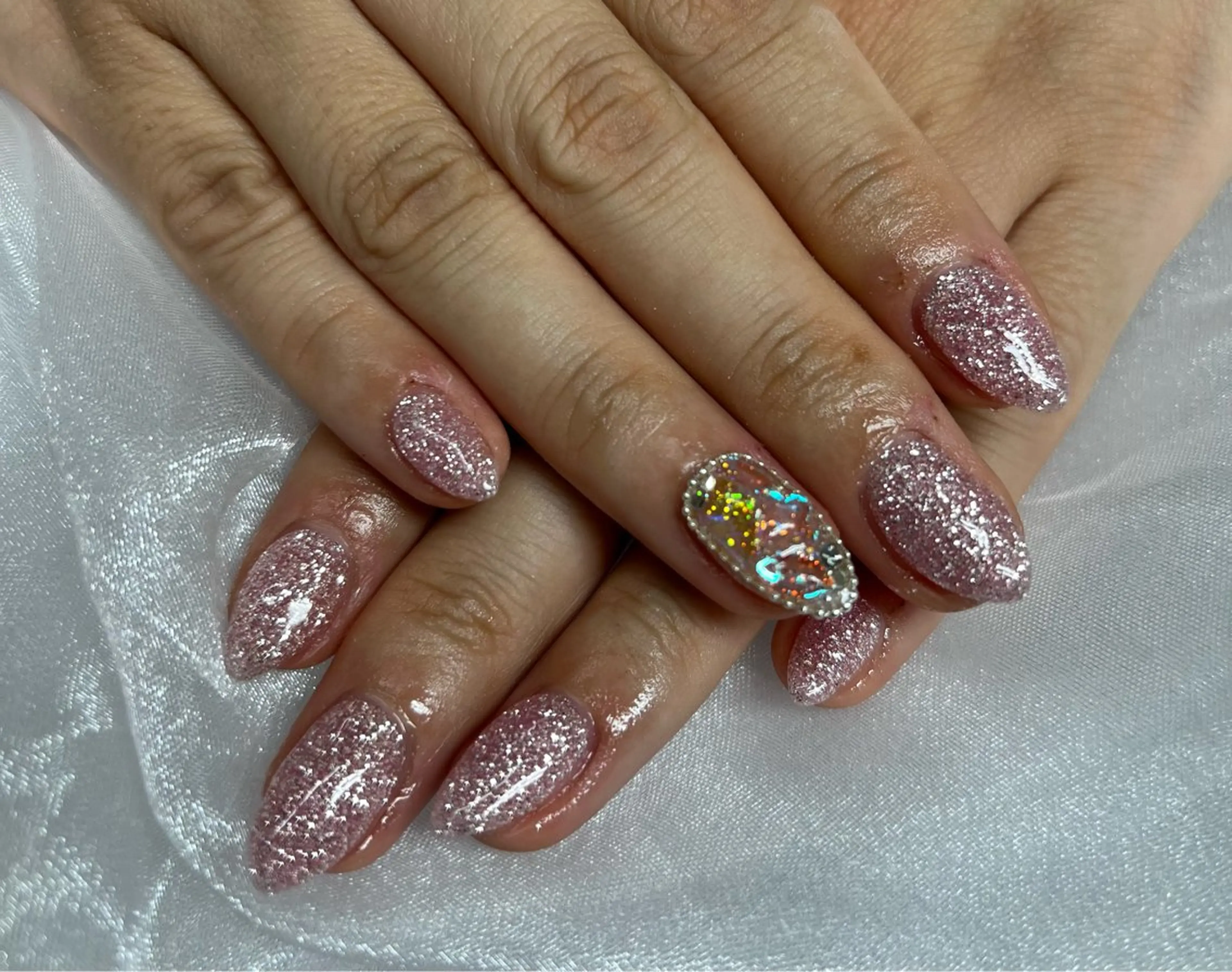 ネイル アートネイル フラッシュネイル ピンク ハンドネイル Keytos所属・小池 奈央のネイルデザイン