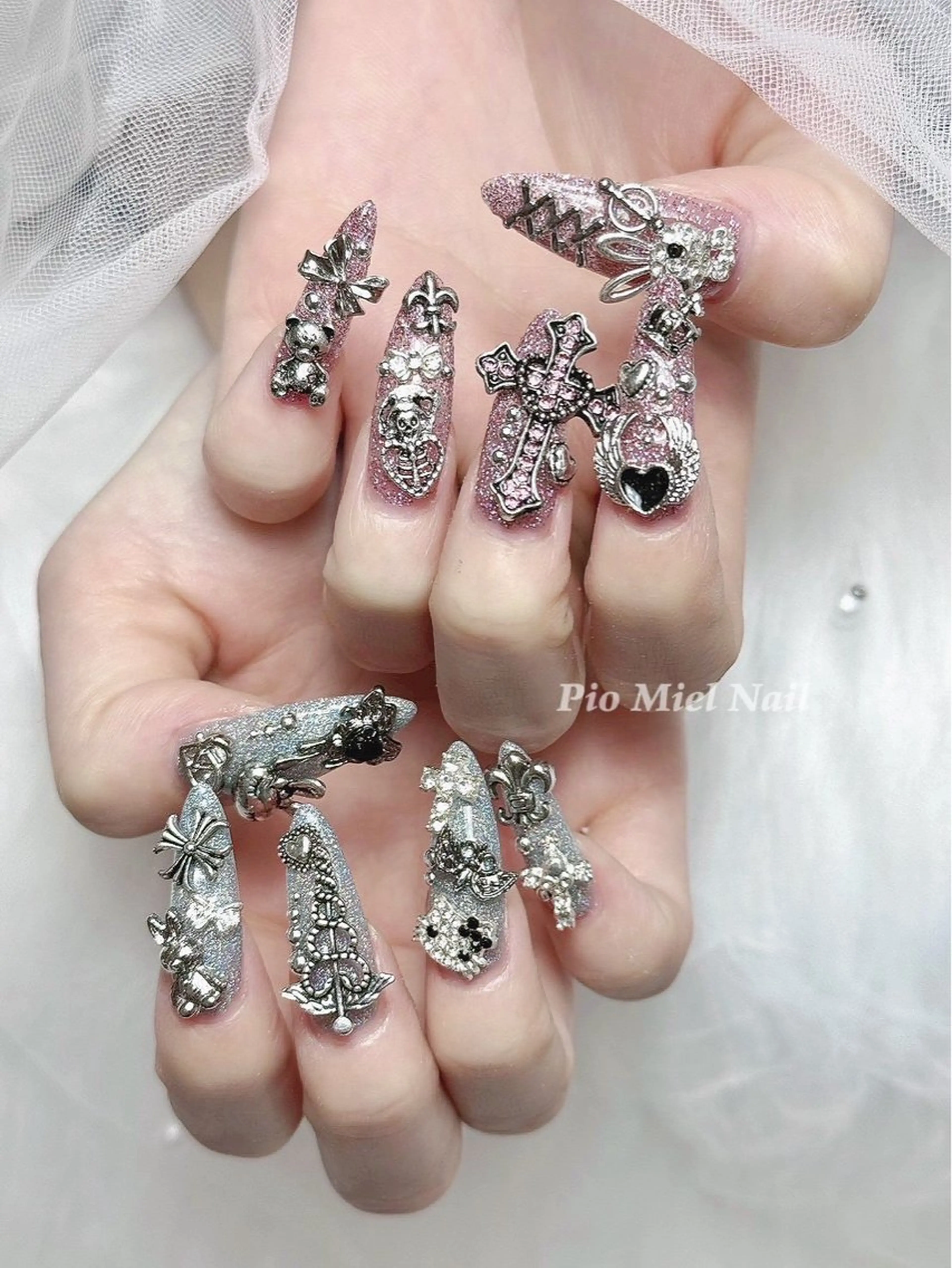 ネイル ハンドネイル HANA 長さだしのネイルデザイン