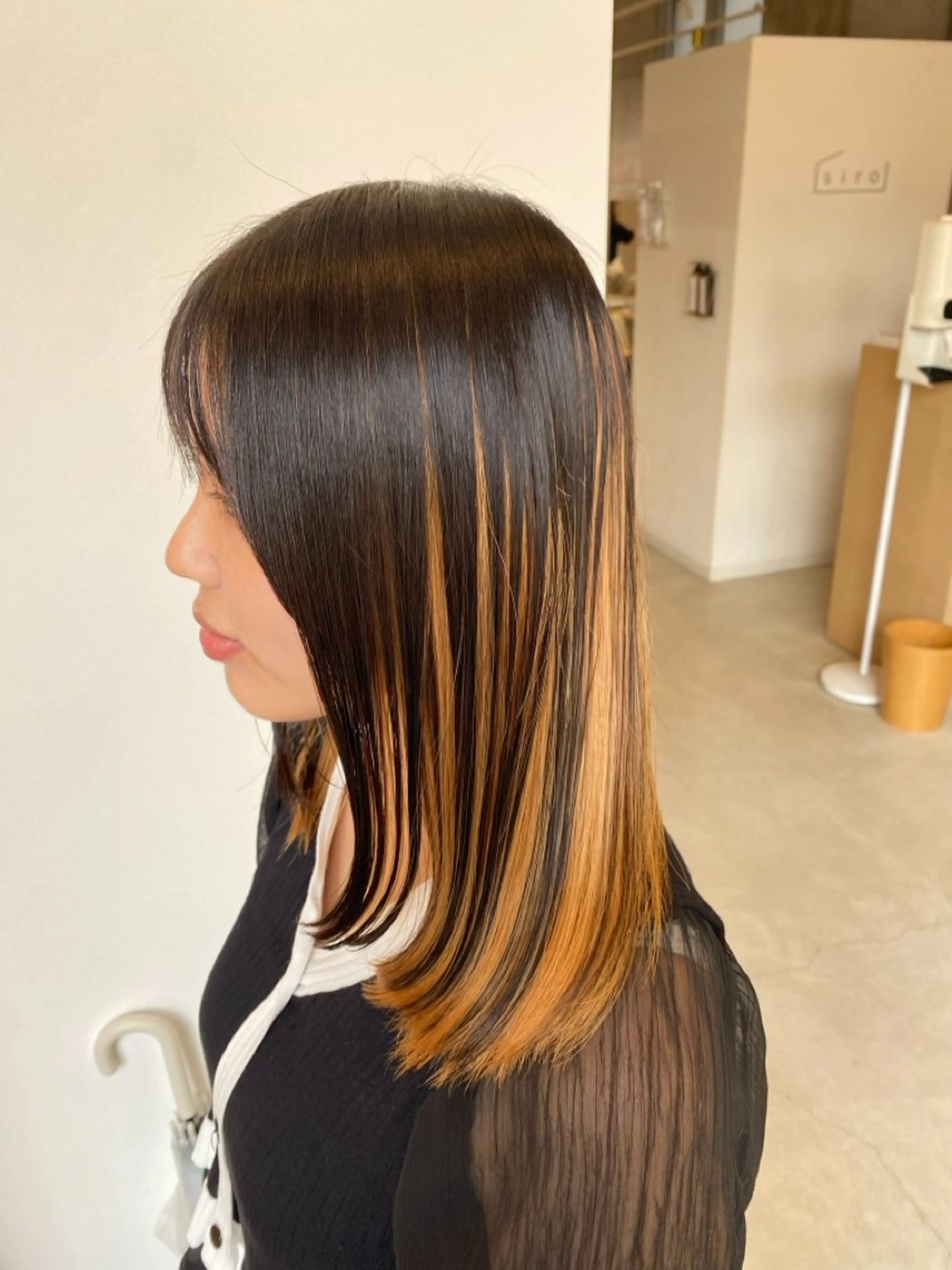 ロング カラー さくらこ/オリーブ カラー/カラーモデルのヘアスタイル