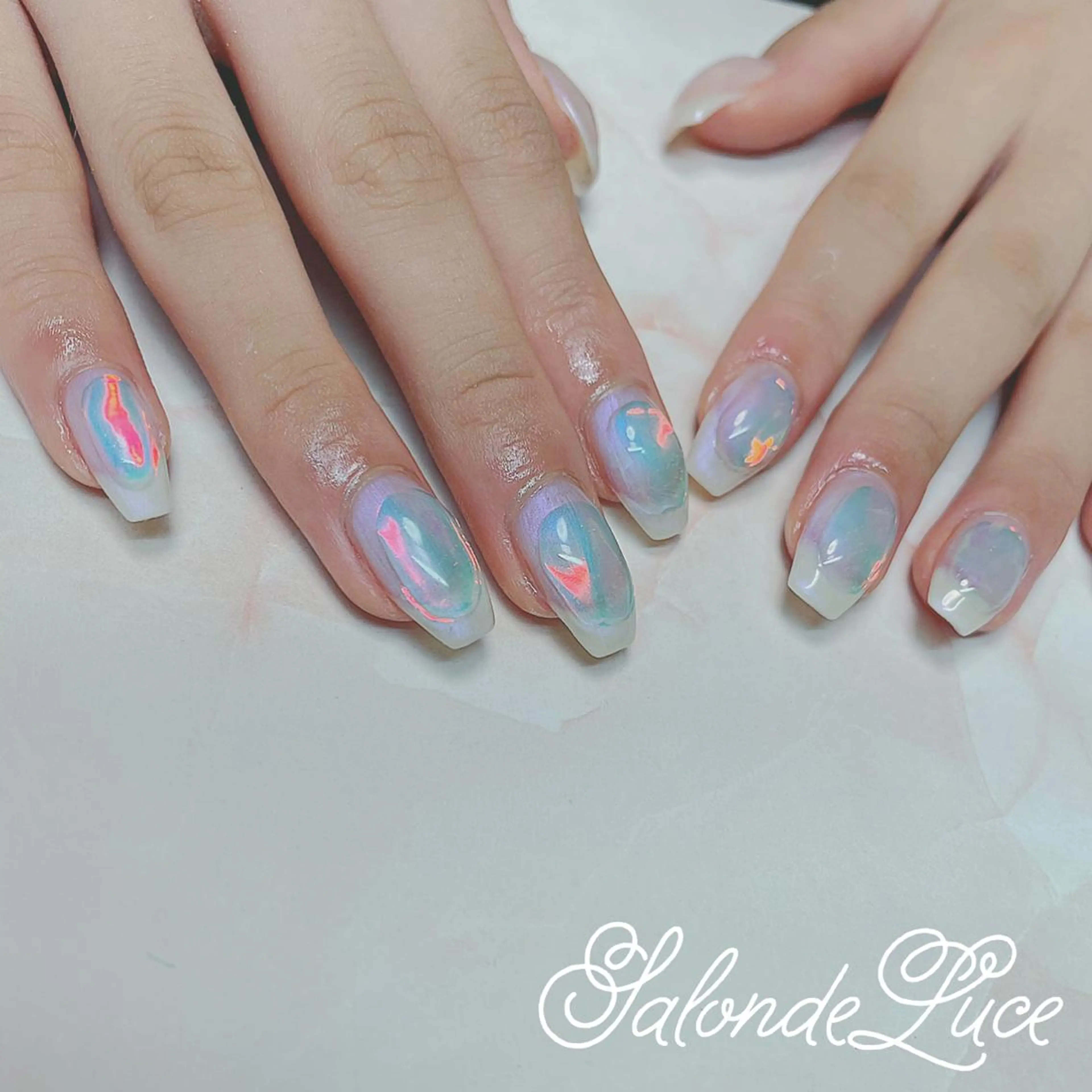 ネイル 氷ネイル・うるうるネイル Salon de Luceのネイルデザイン