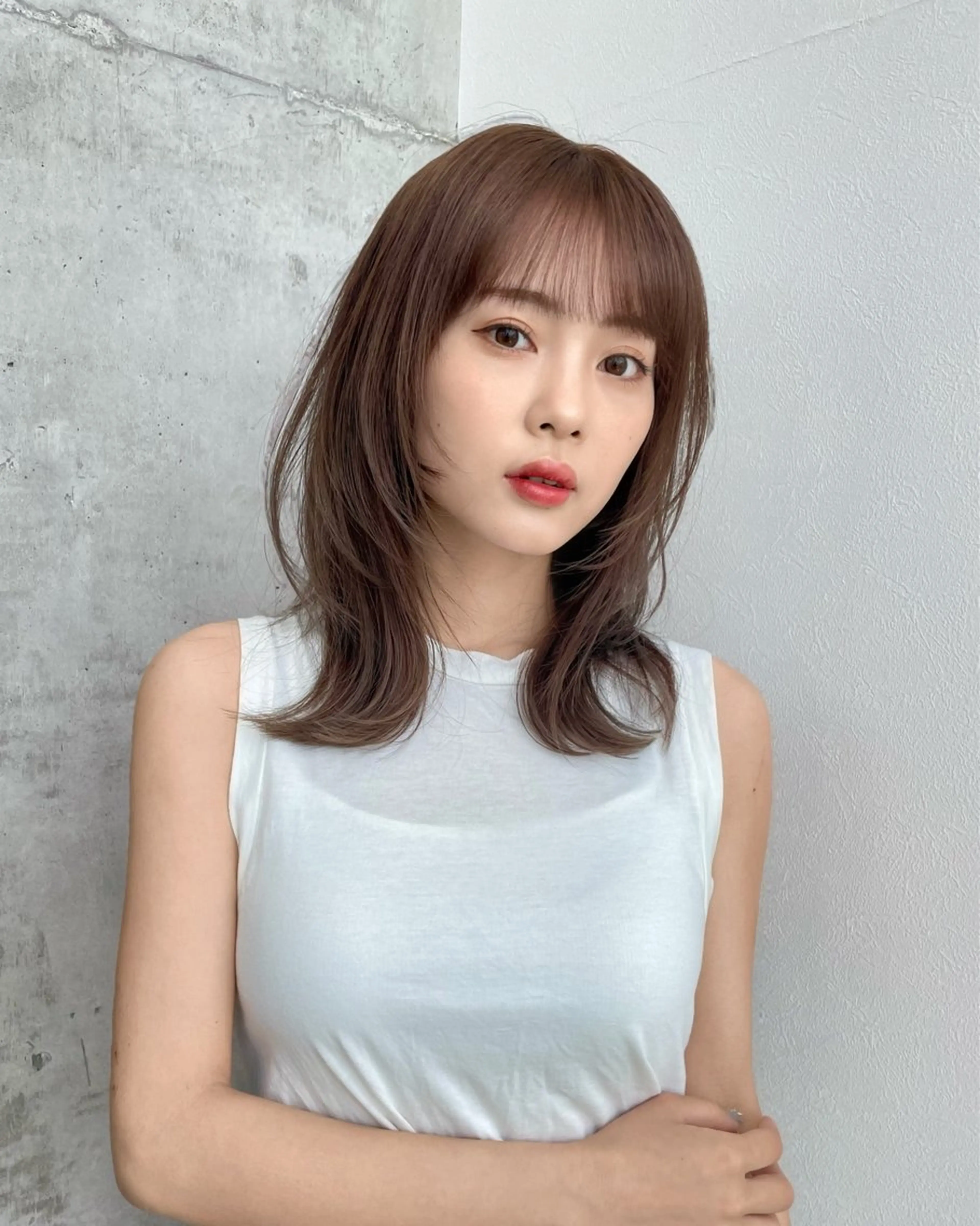 ミディアム カラー カット トリートメント 似合わせ/小顔/ 韓国✨KAITOのヘアスタイル