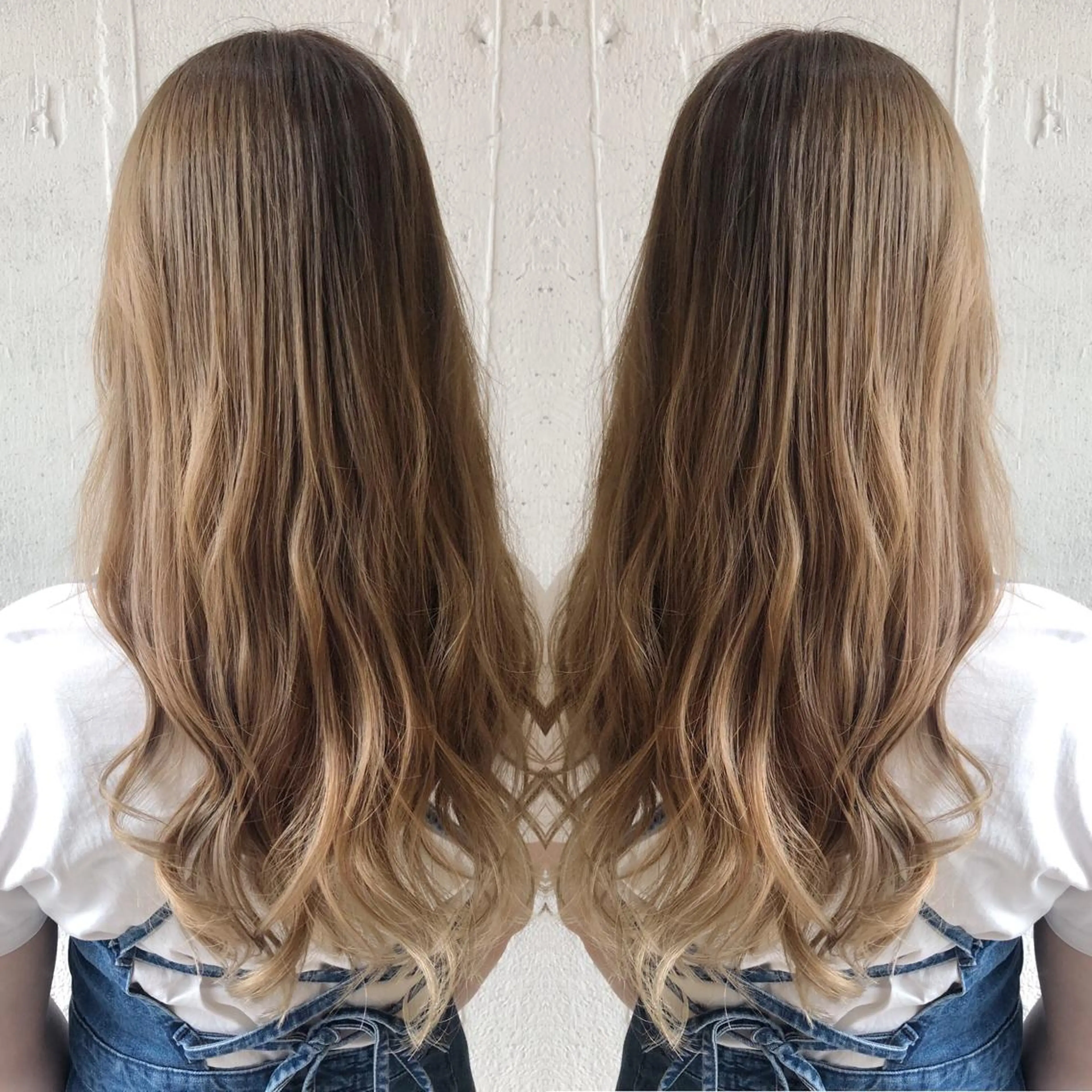 ロング カラー ベージュカラー カット ヘアカラー トリートメント あらき ちさとのヘアスタイル