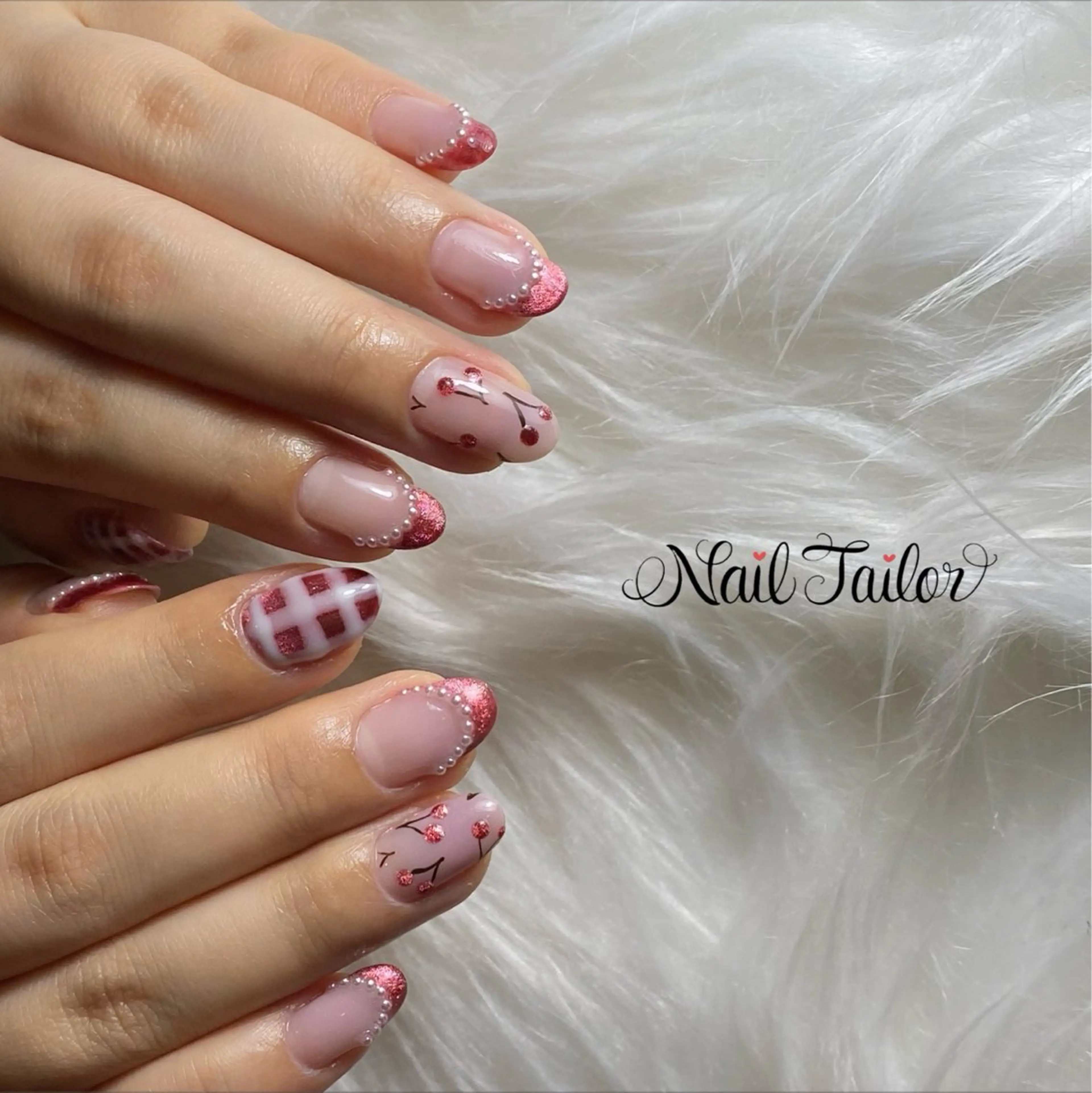 ネイル アートネイル フレンチネイル キラキラネイル マグネットネイル マグネットフレンチ ハンドネイル NailTailor ネイルテイラーのネイルデザイン
