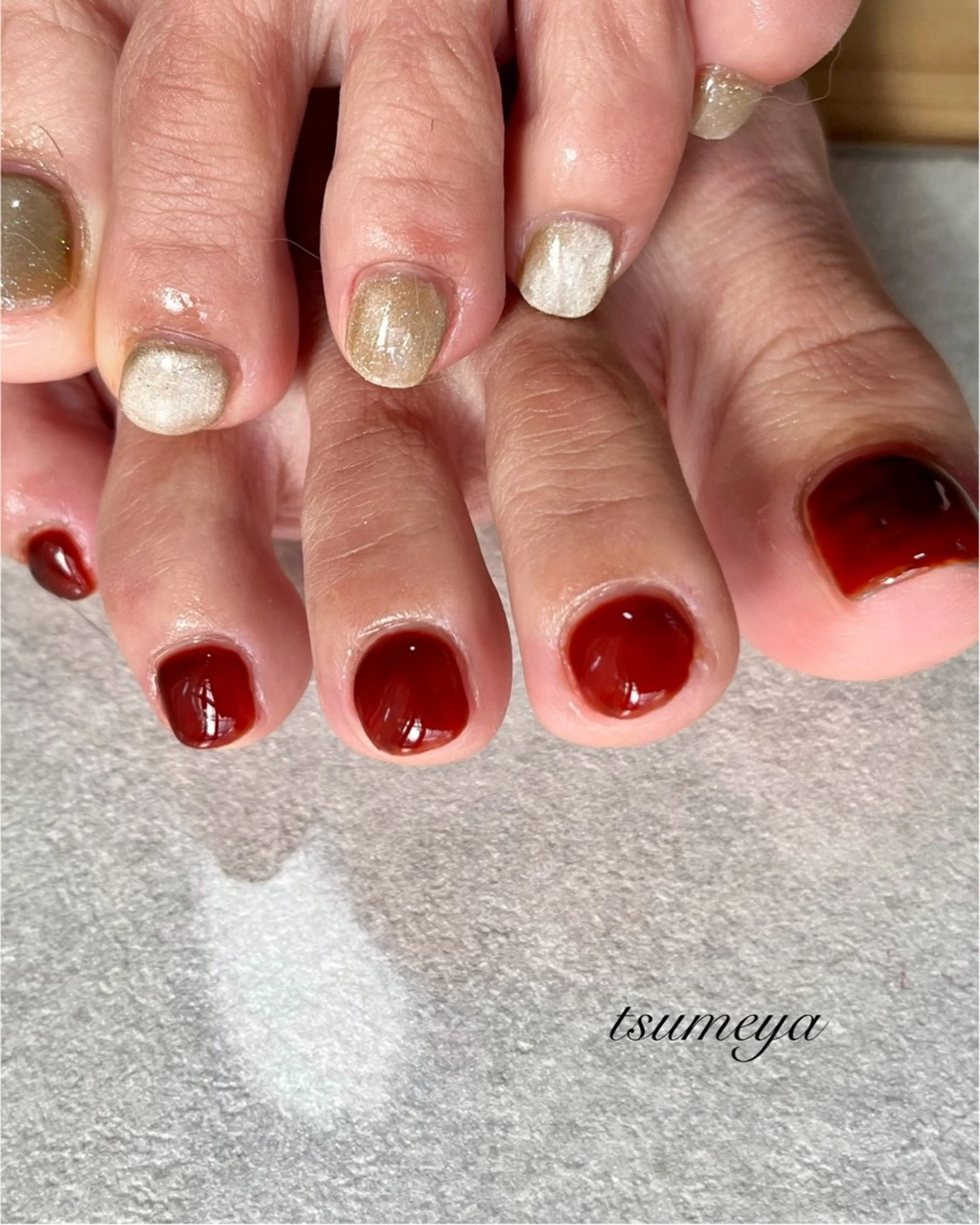 ネイル ジェルネイル パラジェル tsumeya ゆるかわ手描きネイルのネイルデザイン