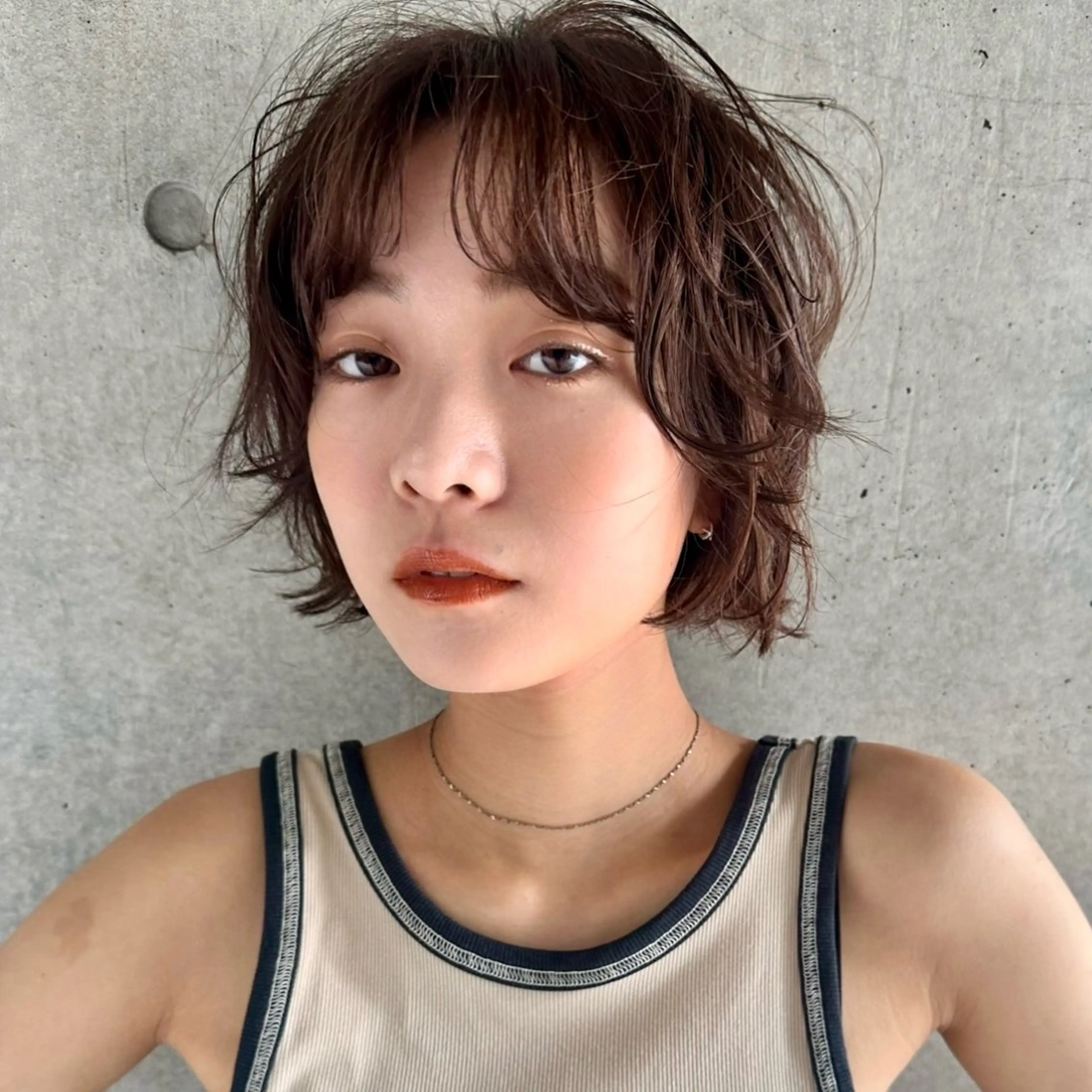 ショート パーマ ボブ ニュアンスパーマ カット パーマ ボブ/レイヤー/ニュ アンスパーマ/小夏のヘアスタイル