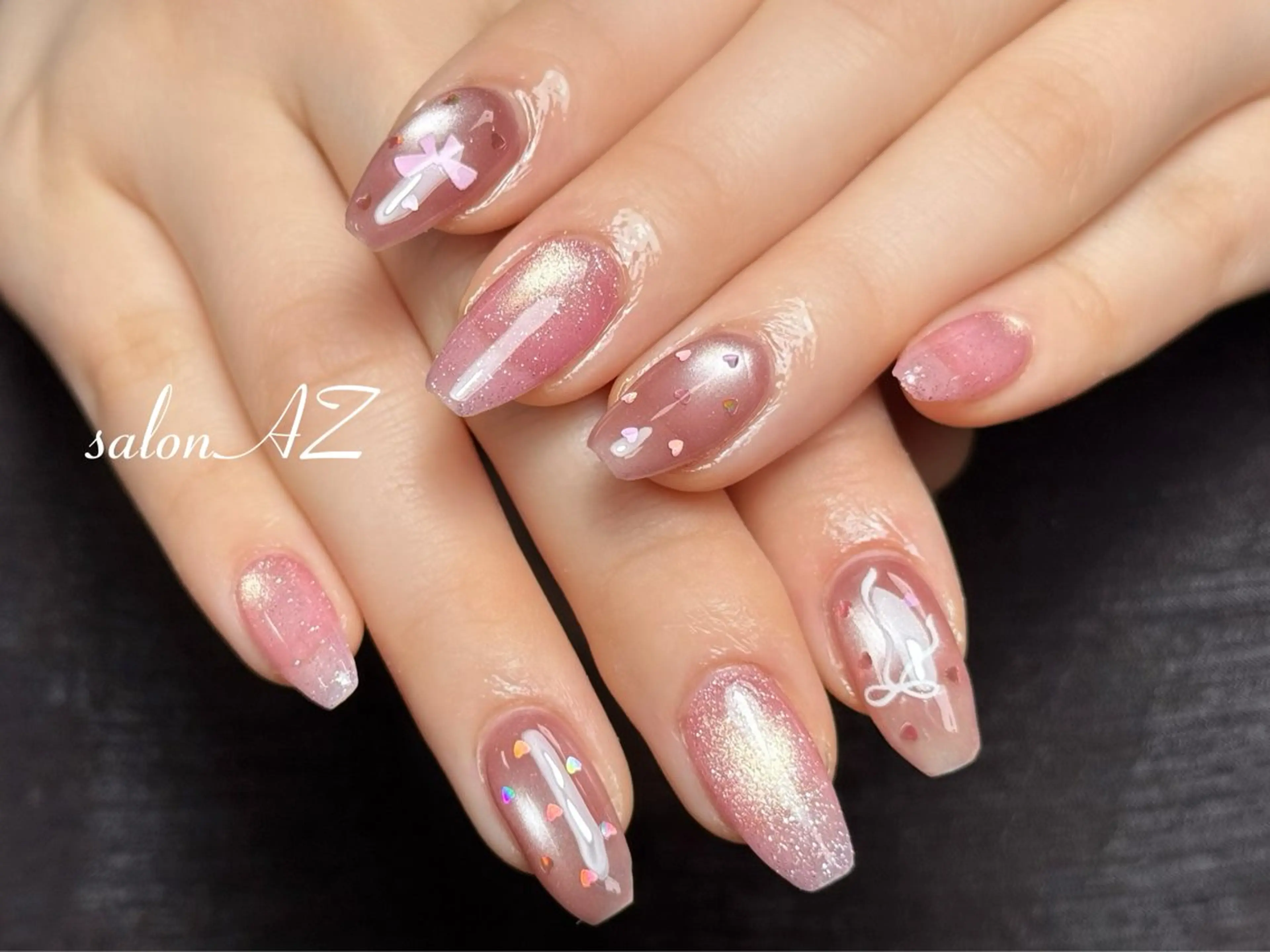 ネイル アートネイル フットネイル フレンチネイル マグネットネイル 持ち込み ハンドネイル salon AZのネイルデザイン