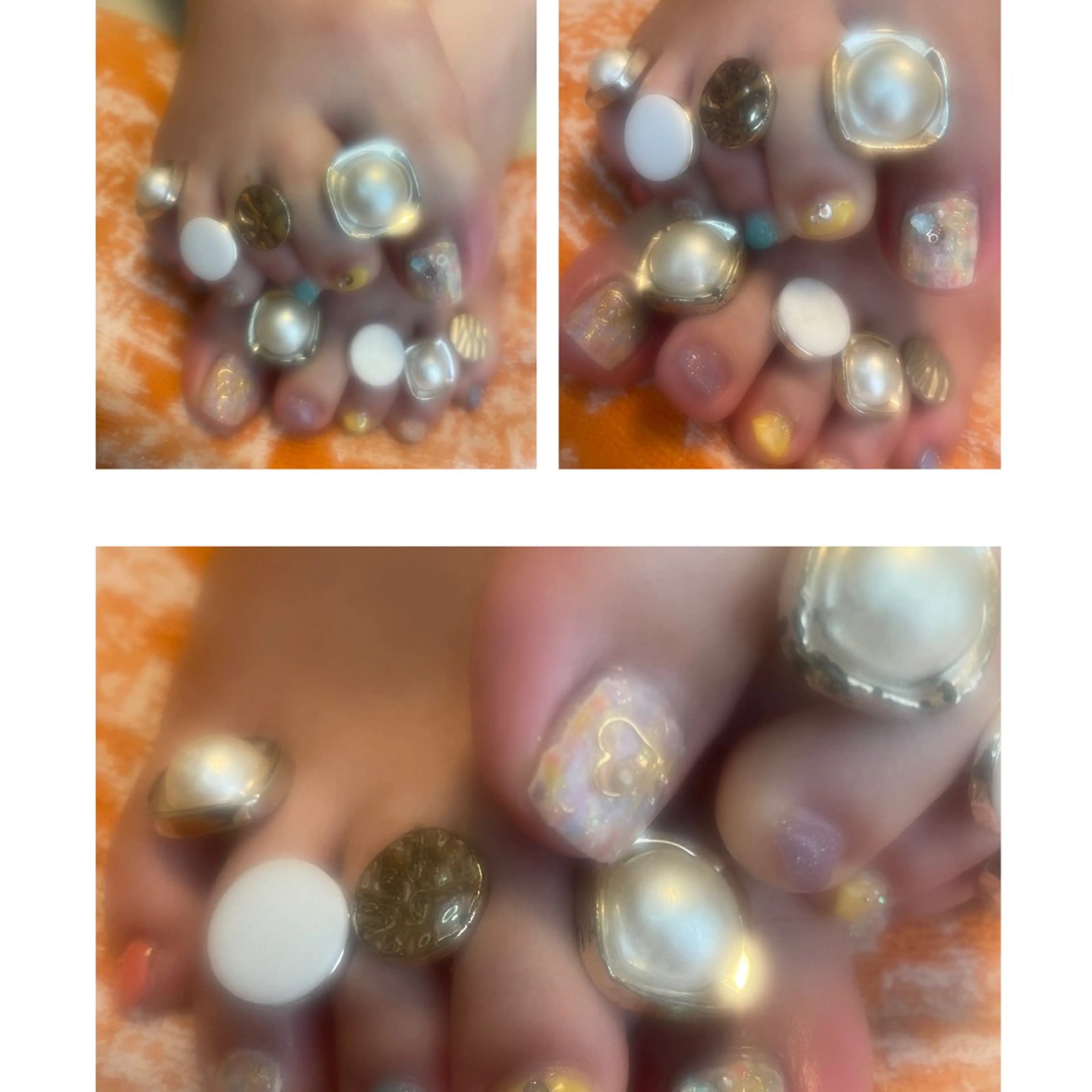 ネイル フットネイル ハート 春ネイル ツイードネイル NAIL★M 真紀のネイルデザイン