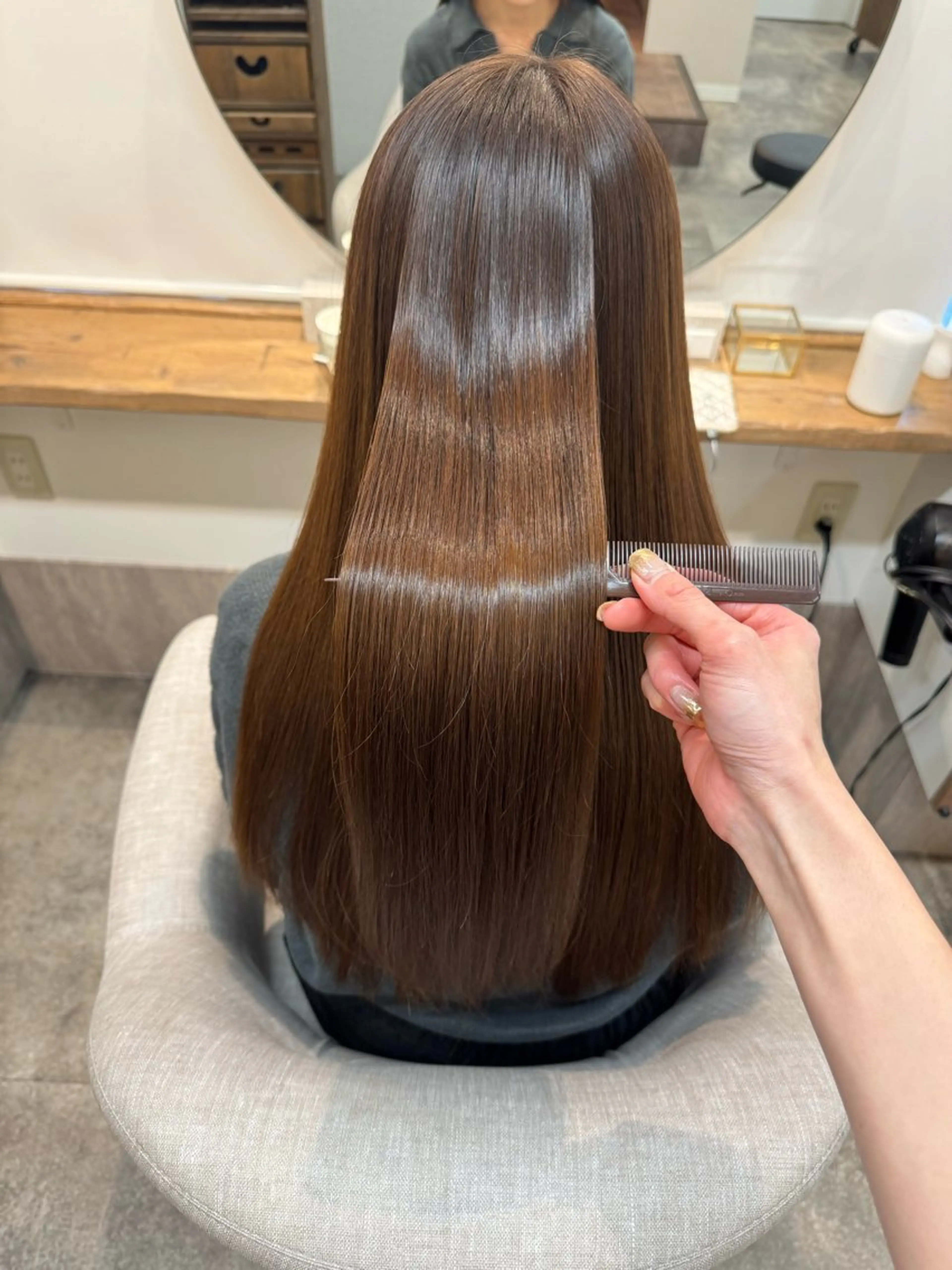ロング 縮毛矯正 Yuna ユウナのヘアスタイル