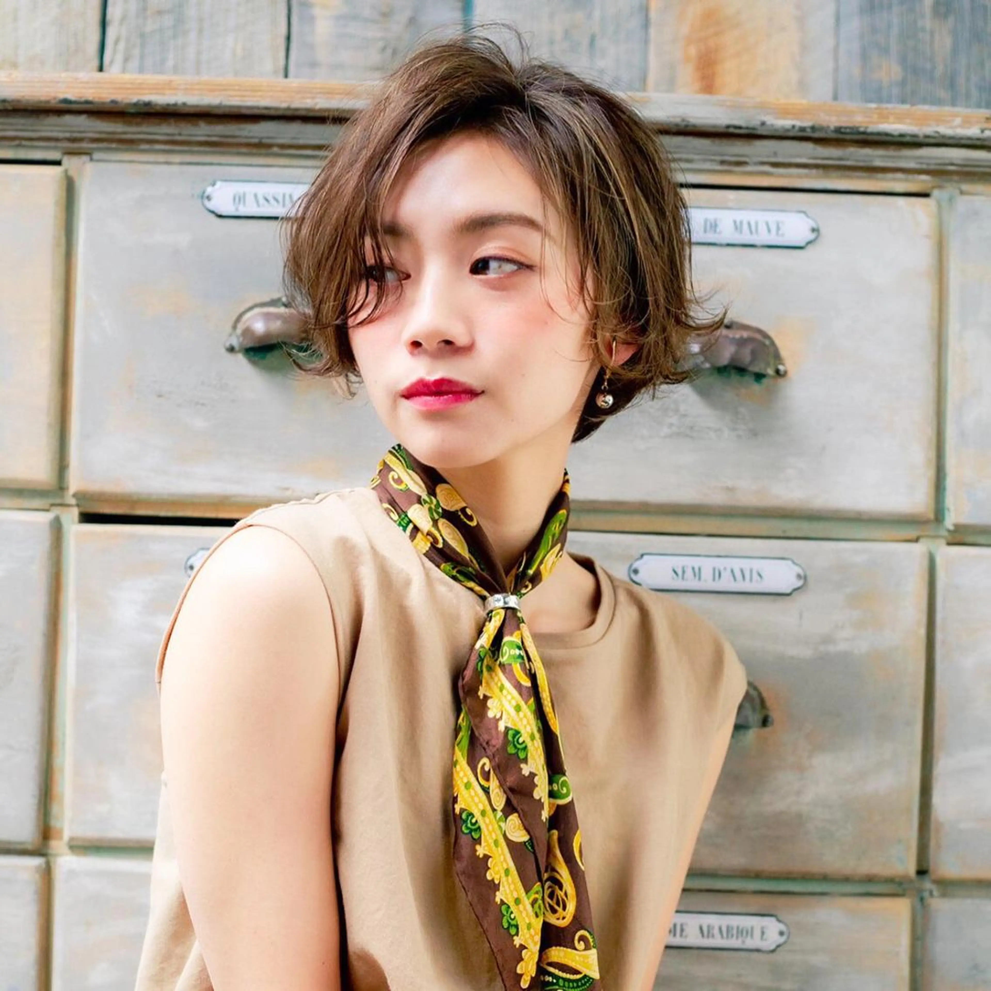 ショート カラー パーマ カット トリートメント 仙台Ｉ韓国レイヤー Ｉ髪質改善Ｉ伊藤拓海のヘアスタイル